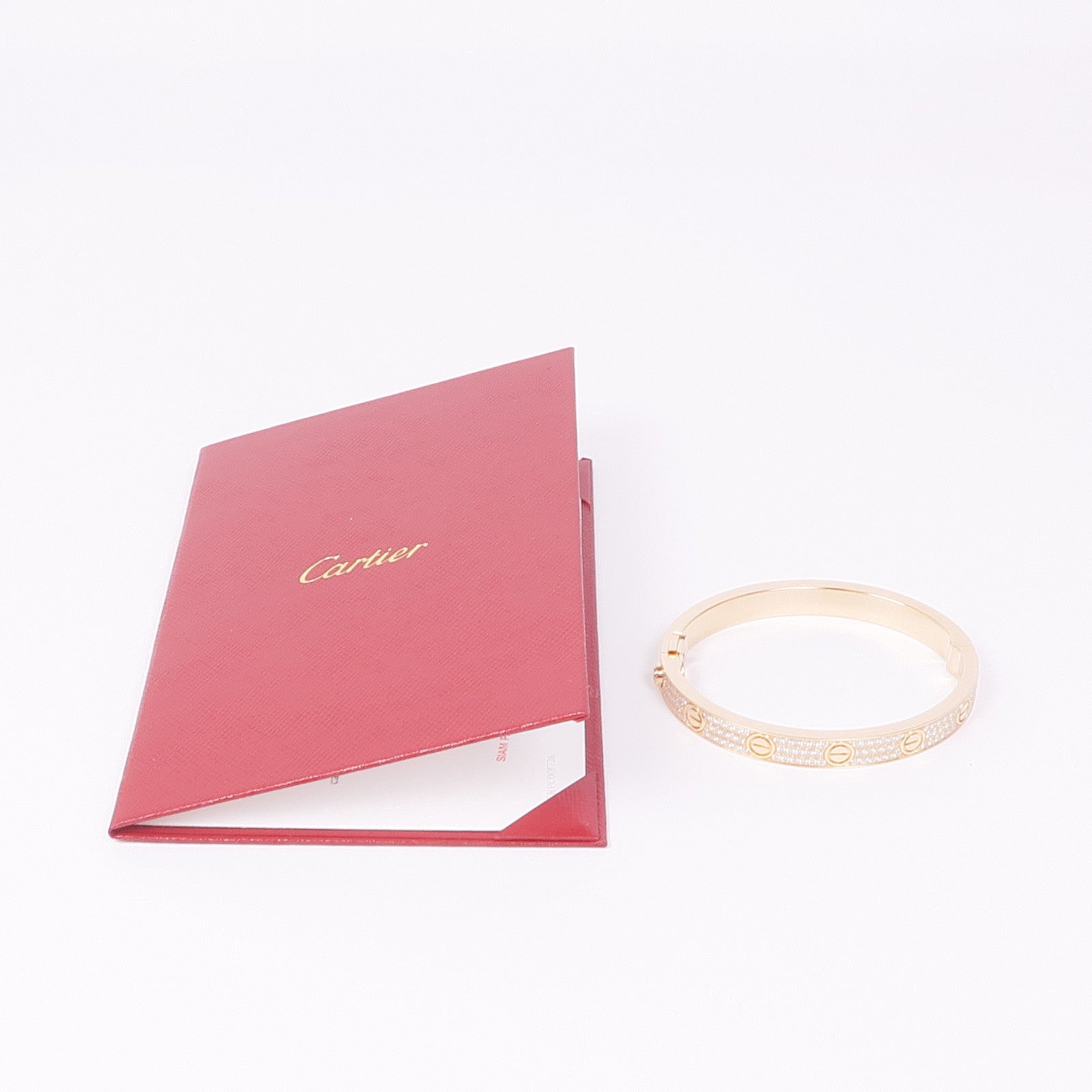 CARTIER 18K玫瑰金Love Bangle Full Diamond鑽石手鐲Cartier#16