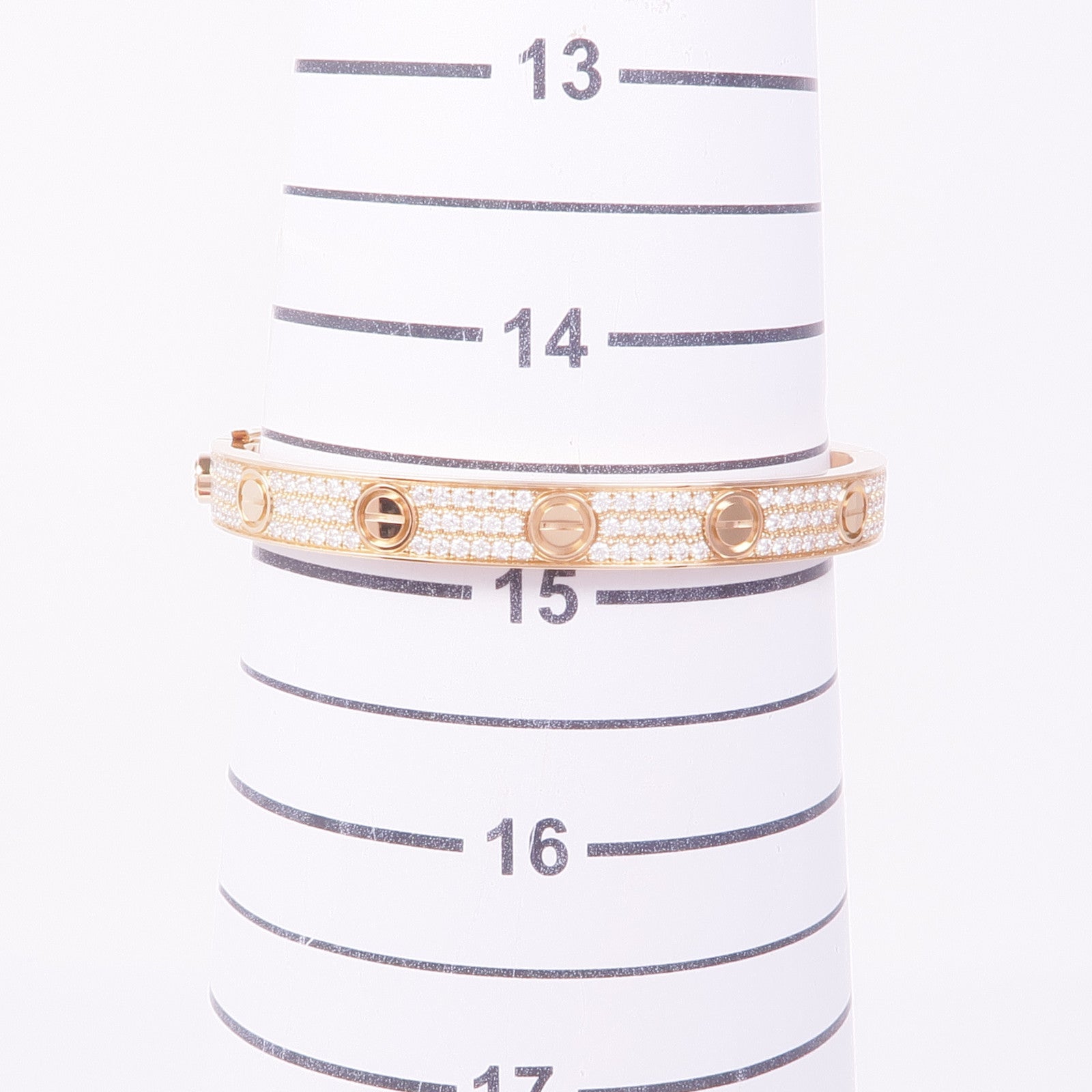 CARTIER 18K玫瑰金Love Bangle Full Diamond鑽石手鐲Cartier#16