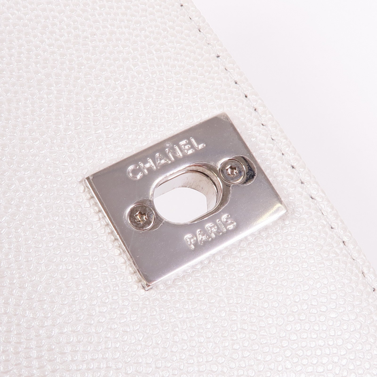 CHANEL 牛皮皮革Coco Handle銀扣鏈帶手挽肩背兩用袋