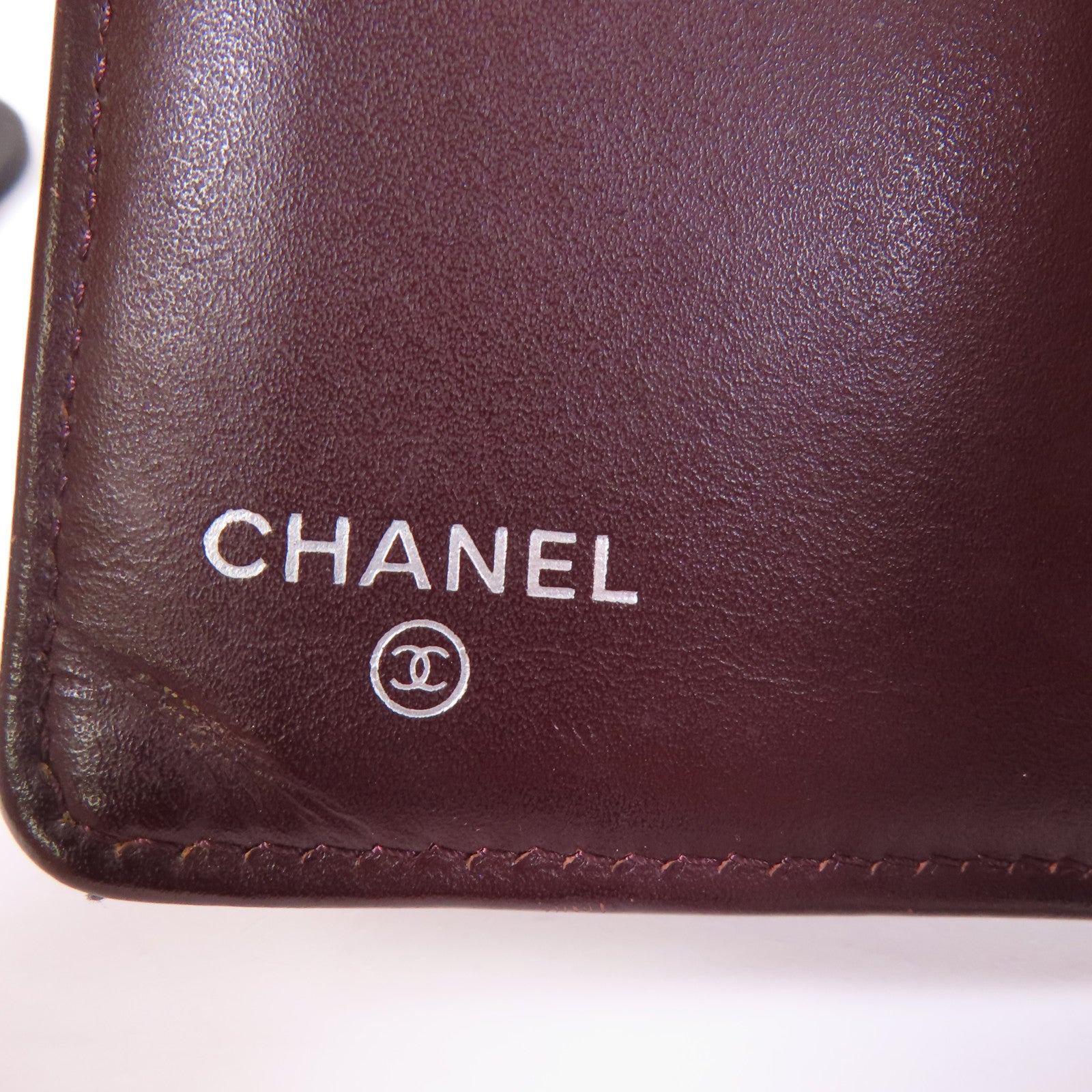 CHANEL 牛皮皮革Long Wallet銀扣長錢包