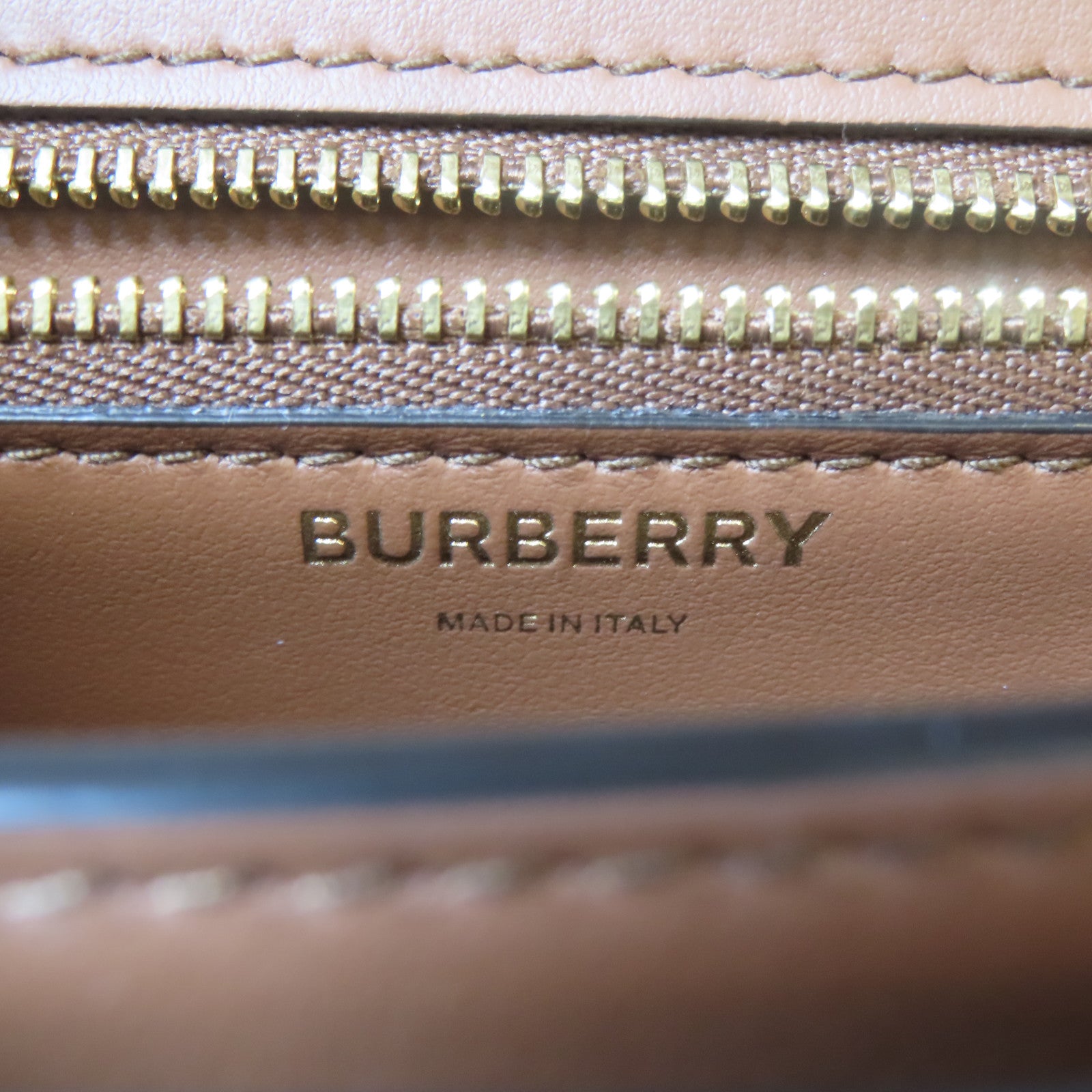 BURBERRY 帆布/牛皮皮革Shoulder Bag金扣肩背袋米色/啡色