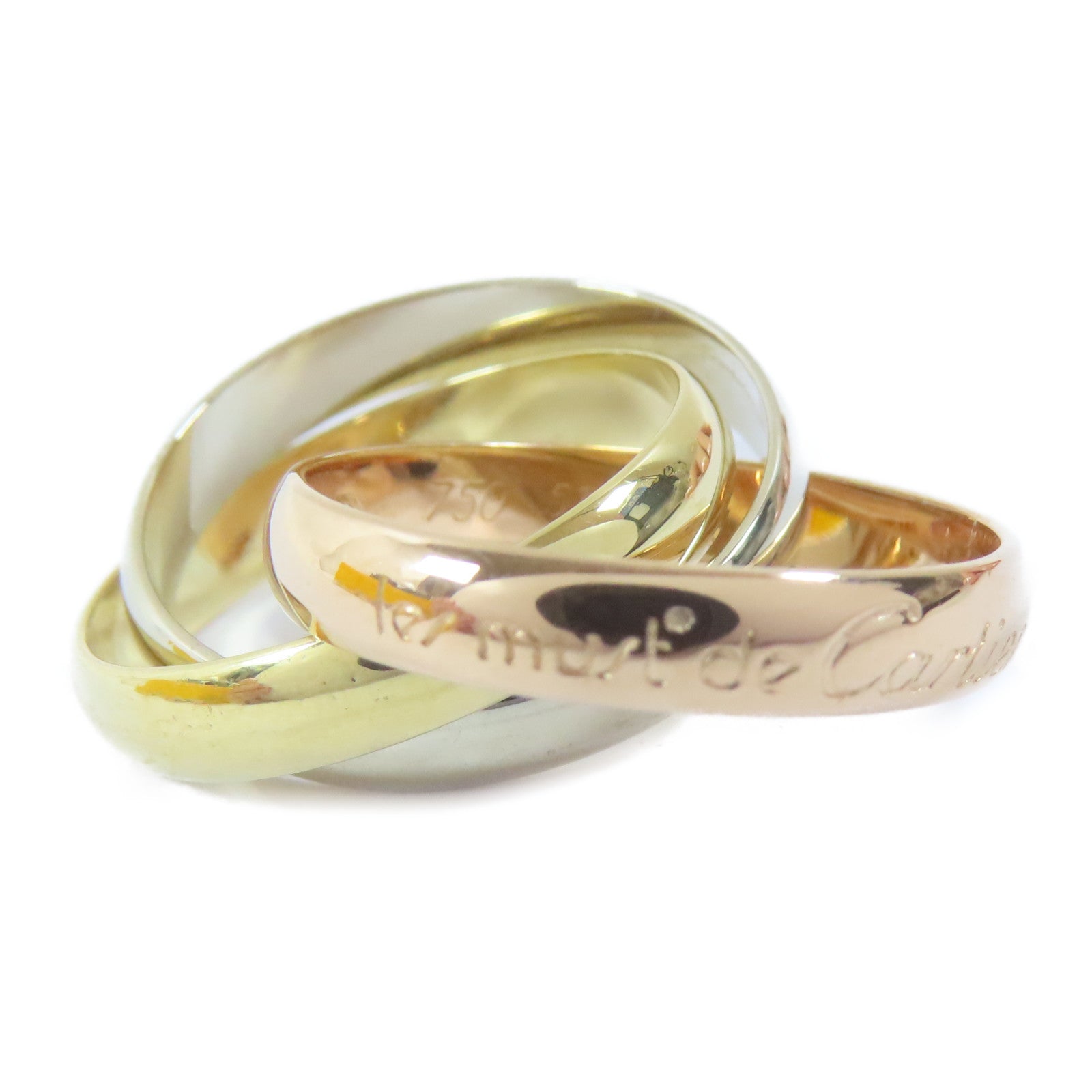 CARTIER 18K黃金/白金/玫瑰金Trinity Ring戒指Cartier#51/US#5.75