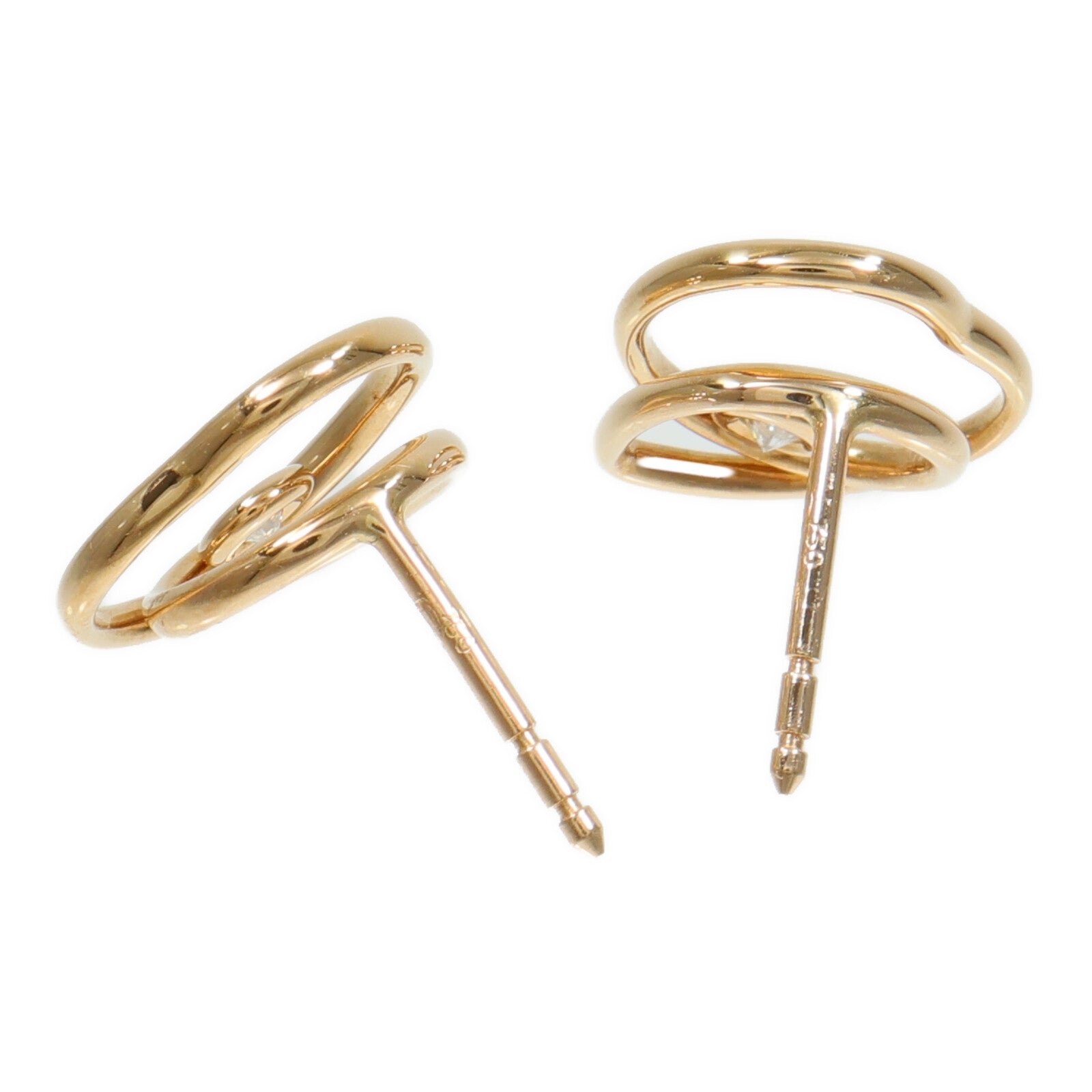 HERMES 18K玫瑰金Vertige Coeur Earrings Very Small鑽石耳環