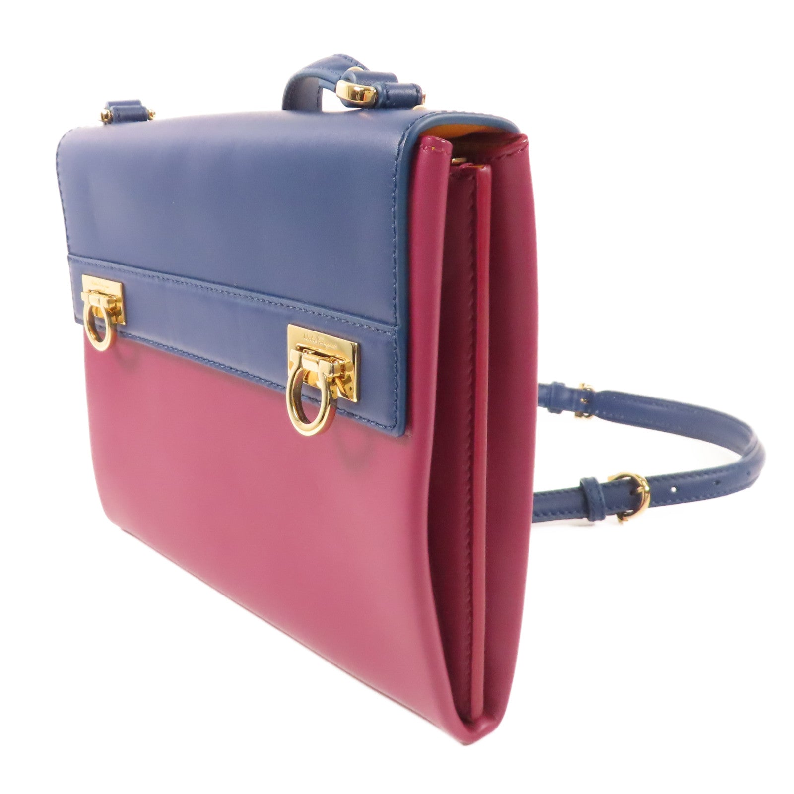 Salvatore Ferragamo 【激減優惠】牛皮皮革Shoulder Bag金扣肩背袋