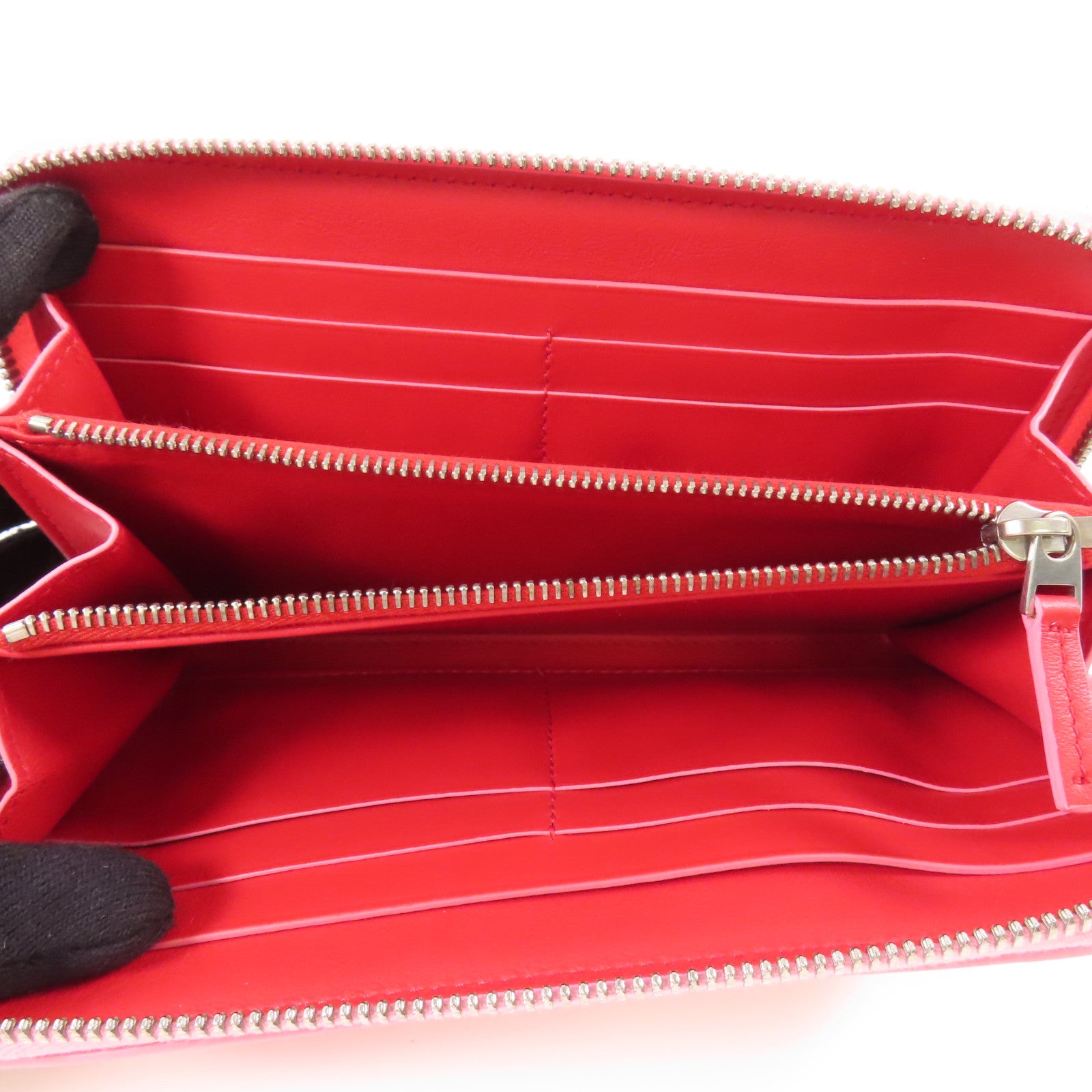 BOTTEGA VENETA 牛皮皮革Long Round Wallet銀扣長錢包