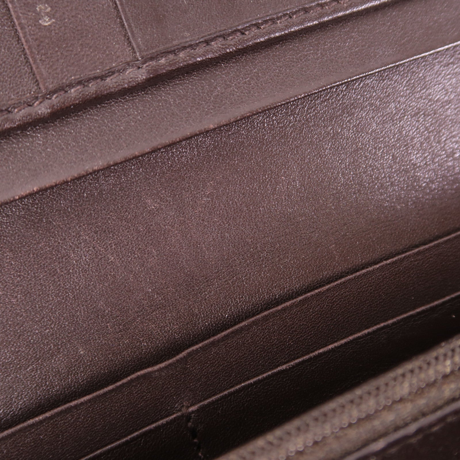 GUCCI GHW Long Wallet Calfskin Leather Brown