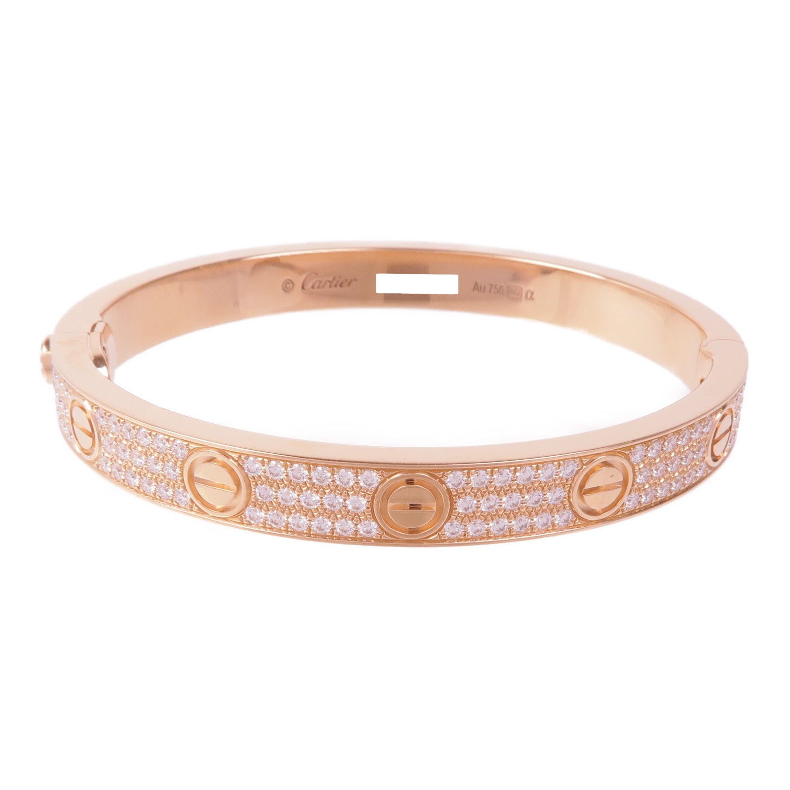 CARTIER 18K玫瑰金Love Bangle Full Diamond鑽石手鐲Cartier#16