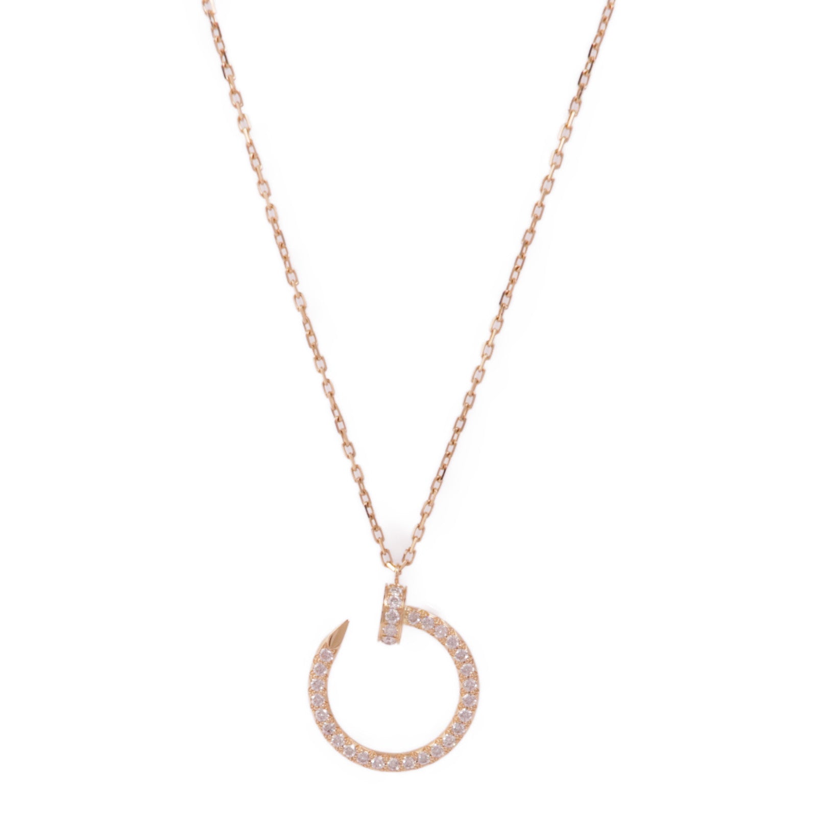 CARTIER Juste Un Clou Diamond Necklace B7224894 18K Pink Gold