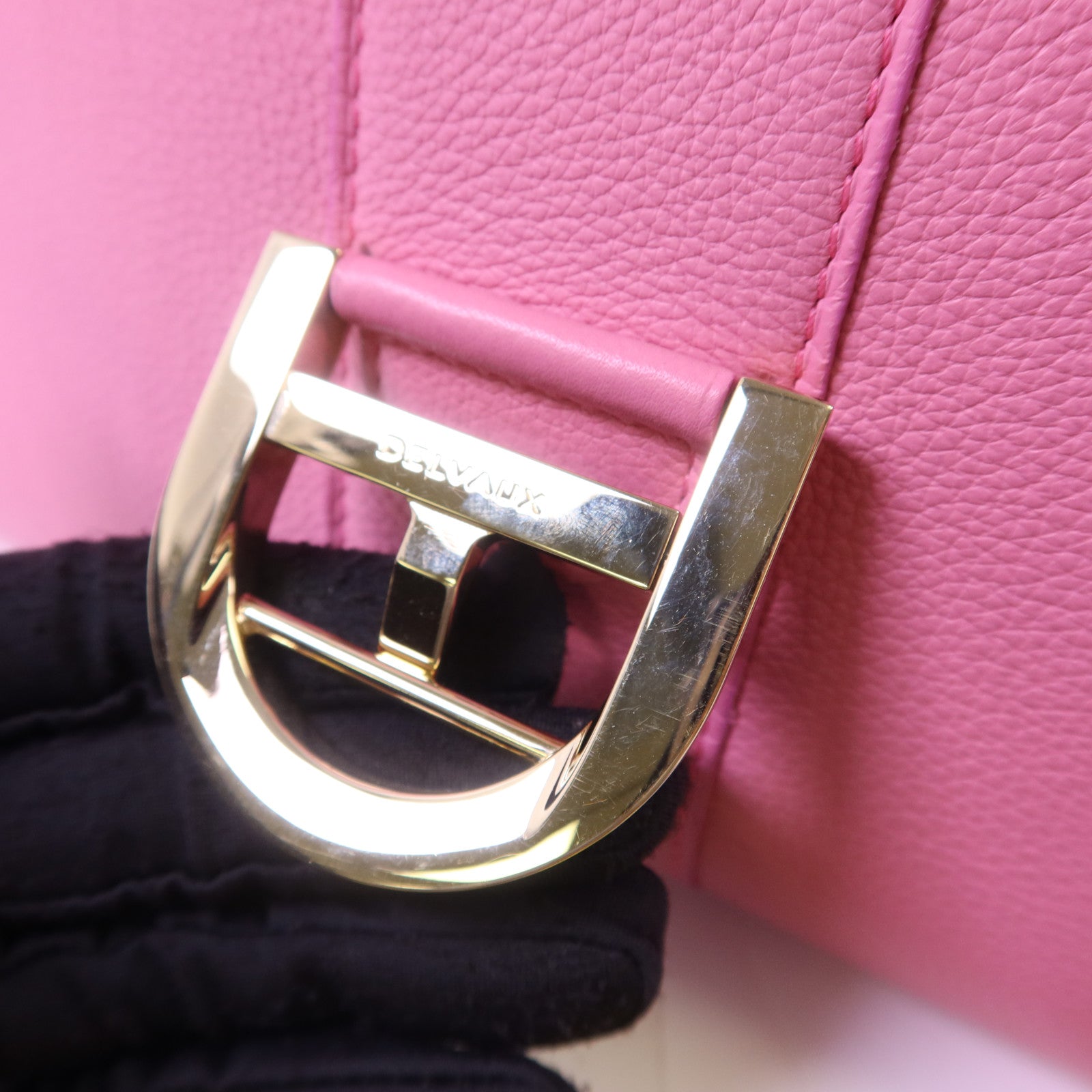 Delvaux 牛皮皮革Brillant MM金扣手挽肩背兩用袋