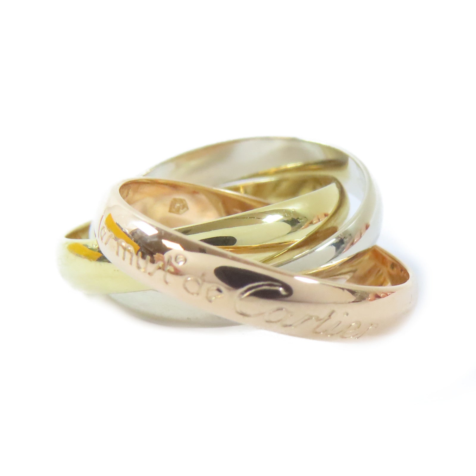 CARTIER 18K黃金/白金/玫瑰金Trinity Ring戒指Cartier#51/US#5.75