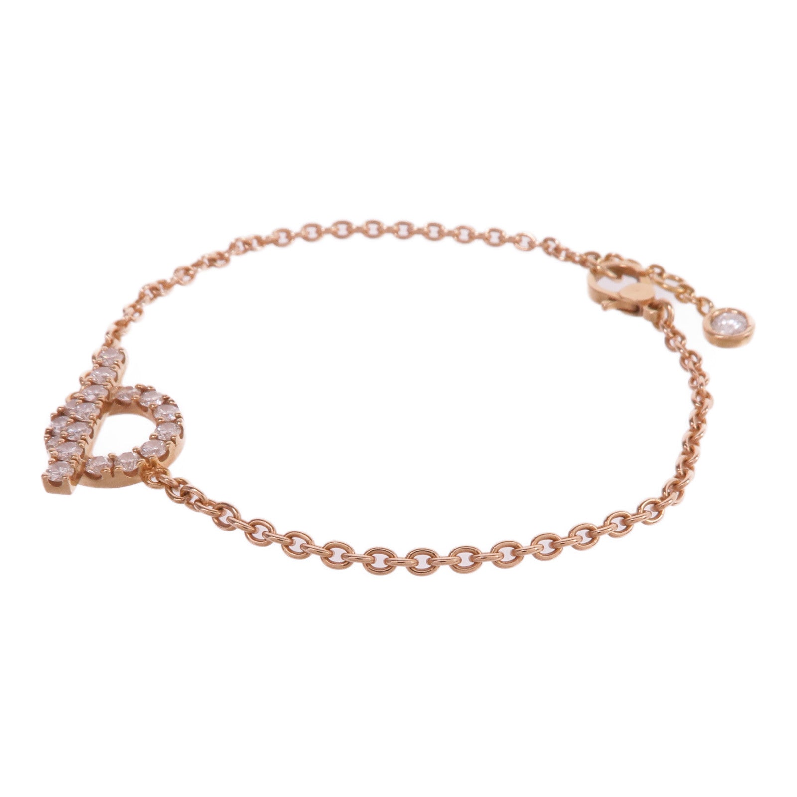 HERMES 18K玫瑰金Finesse Bracelet鑽石手鏈