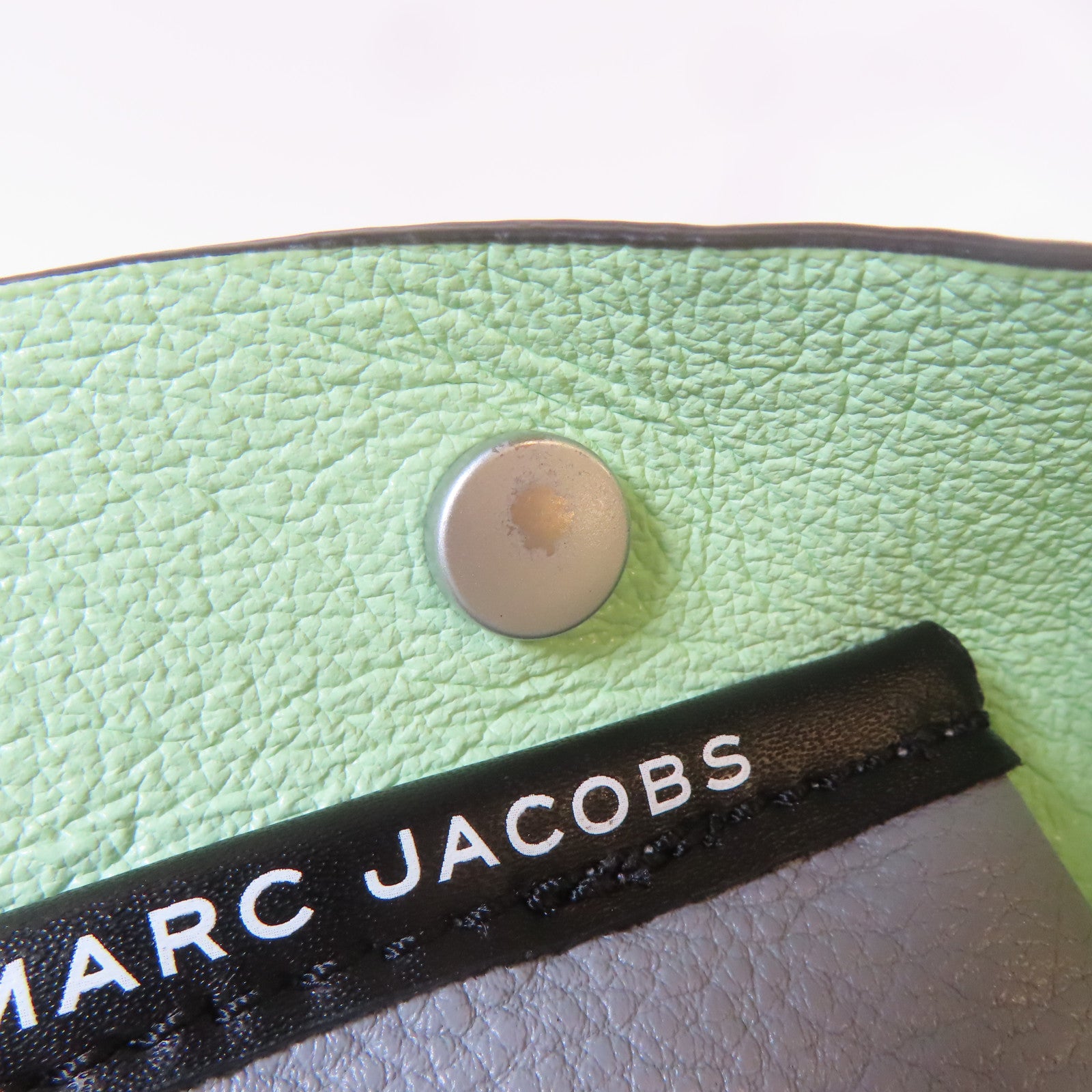 MARC JACOBS 牛皮皮革Tote Bag銀扣手挽肩背兩用袋灰色