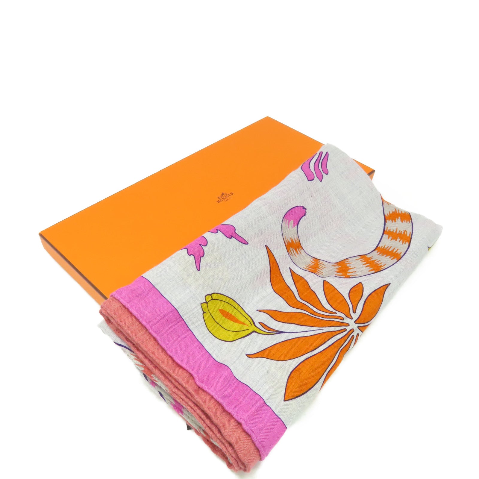 HERMES 【激減優惠】羊絨/絲質Scarf絲巾灰色/橙色/彩色