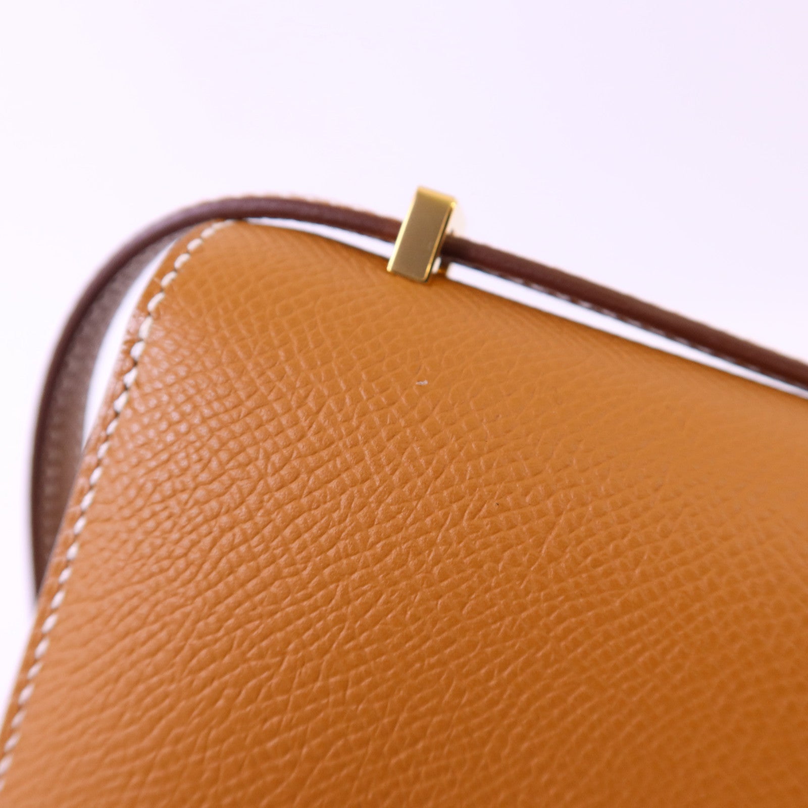 HERMES Epsom皮革Constance Elan金扣肩背袋Gold