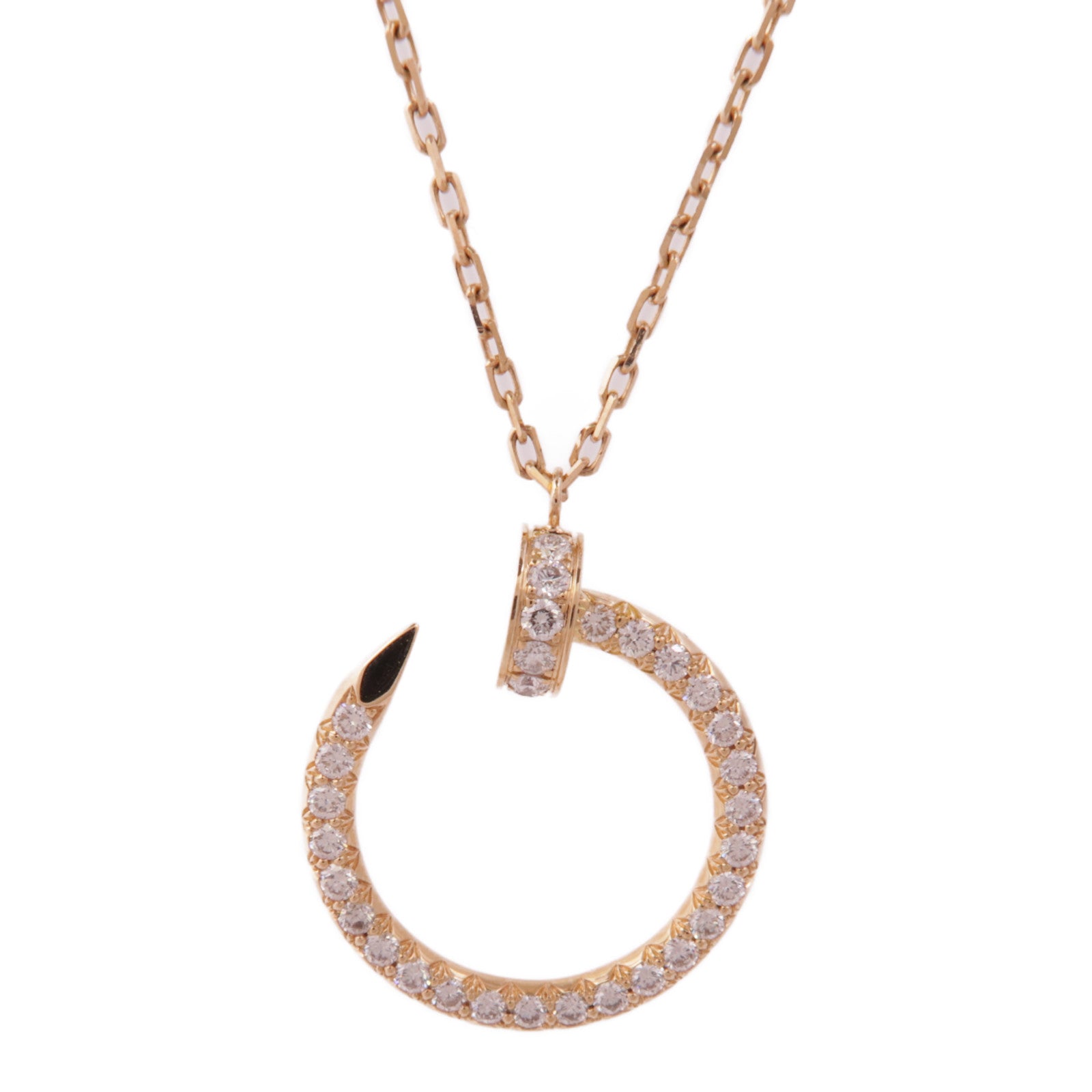 CARTIER Juste Un Clou Diamond Necklace B7224894 18K Pink Gold