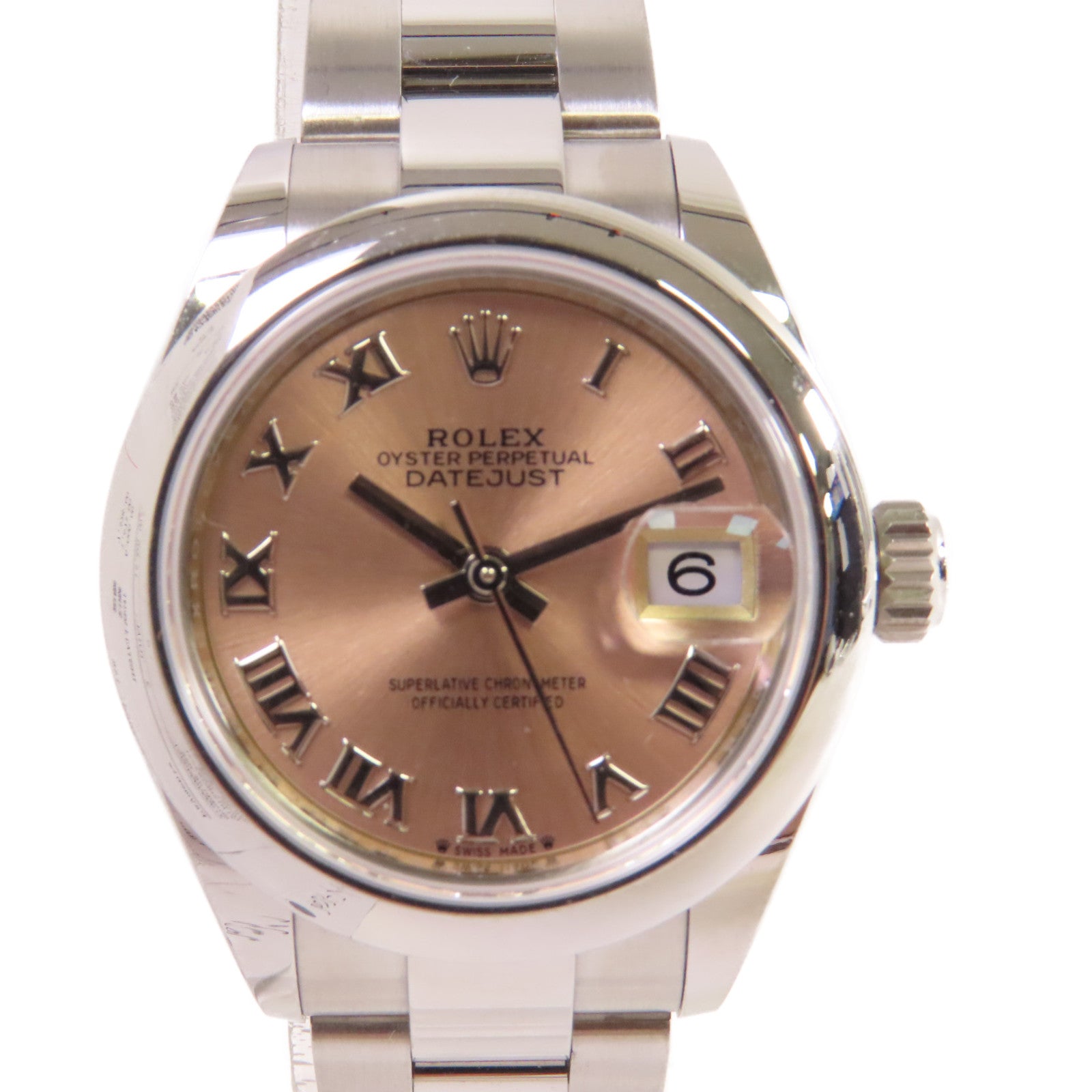 ROLEX Lady Datejust 28mm Watch不鏽鋼自動機芯手錶粉紅色