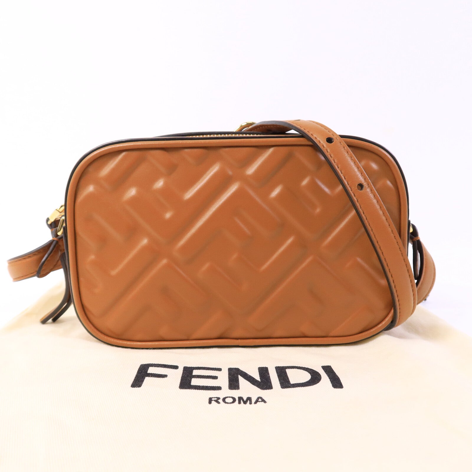 FENDI 牛皮皮革FF Logo Camera Case肩背袋