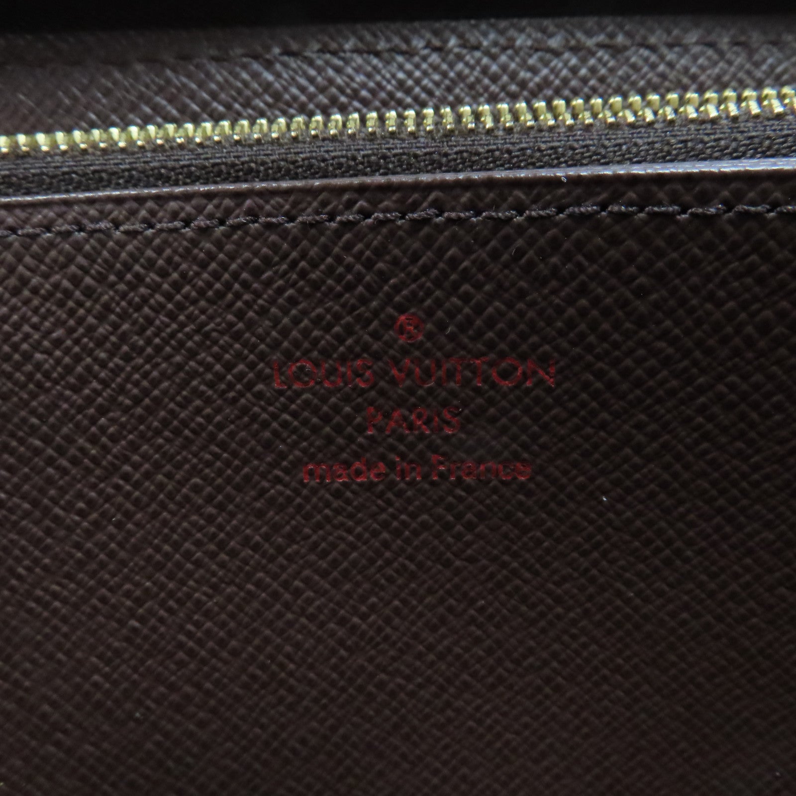 LOUIS VUITTON Damier Zipper Wallet金扣長錢包啡色