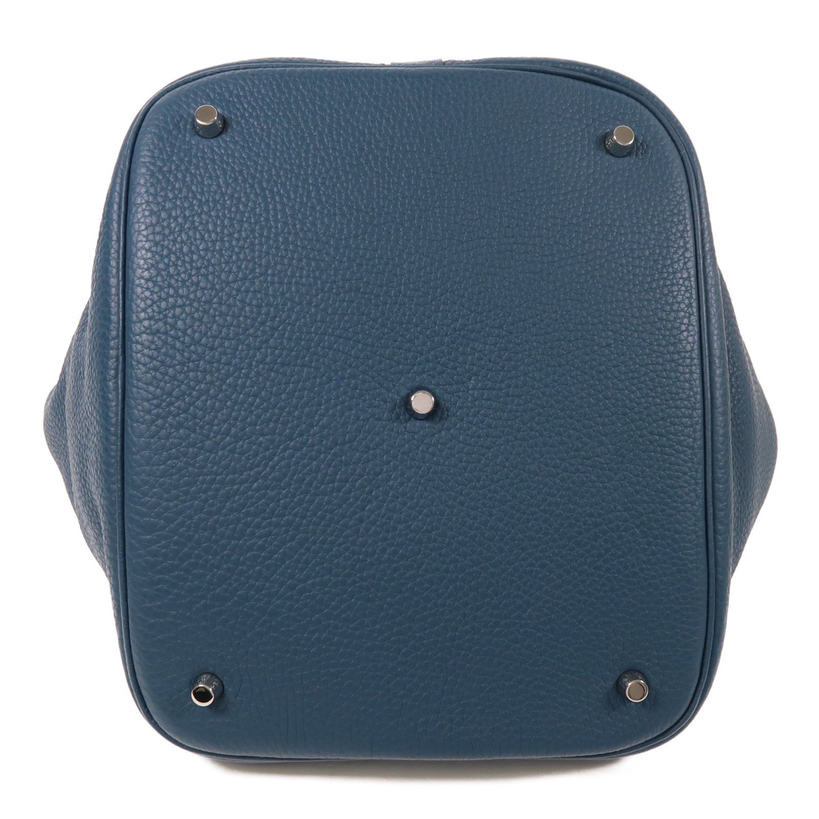 HERMES Clemence皮革Picotin GM銀扣手挽袋Colvert