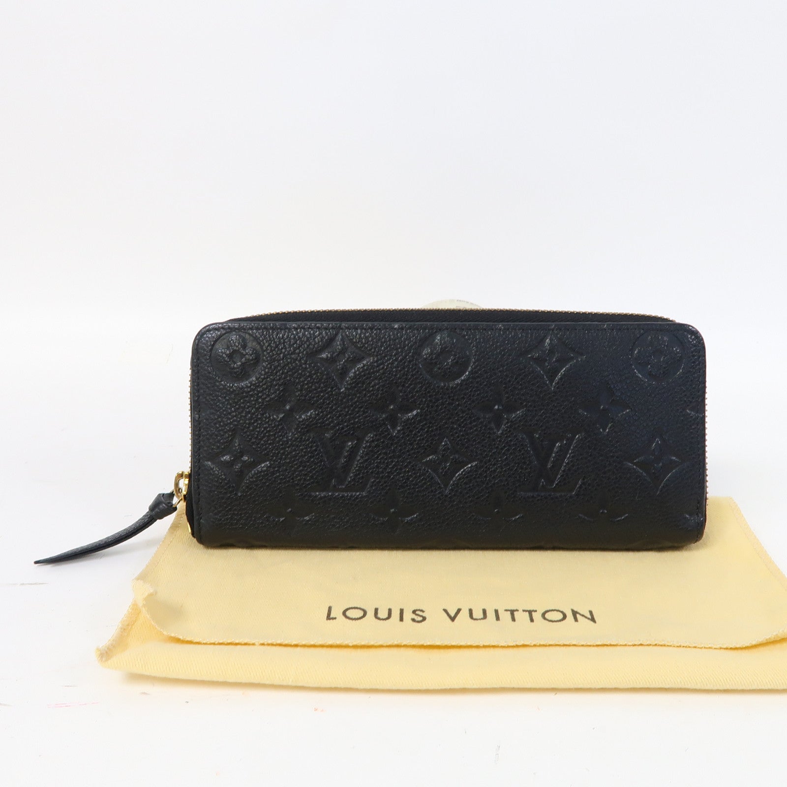 LOUIS VUITTON Monogram Empreinte Clemence Wallet金扣長錢包黑色