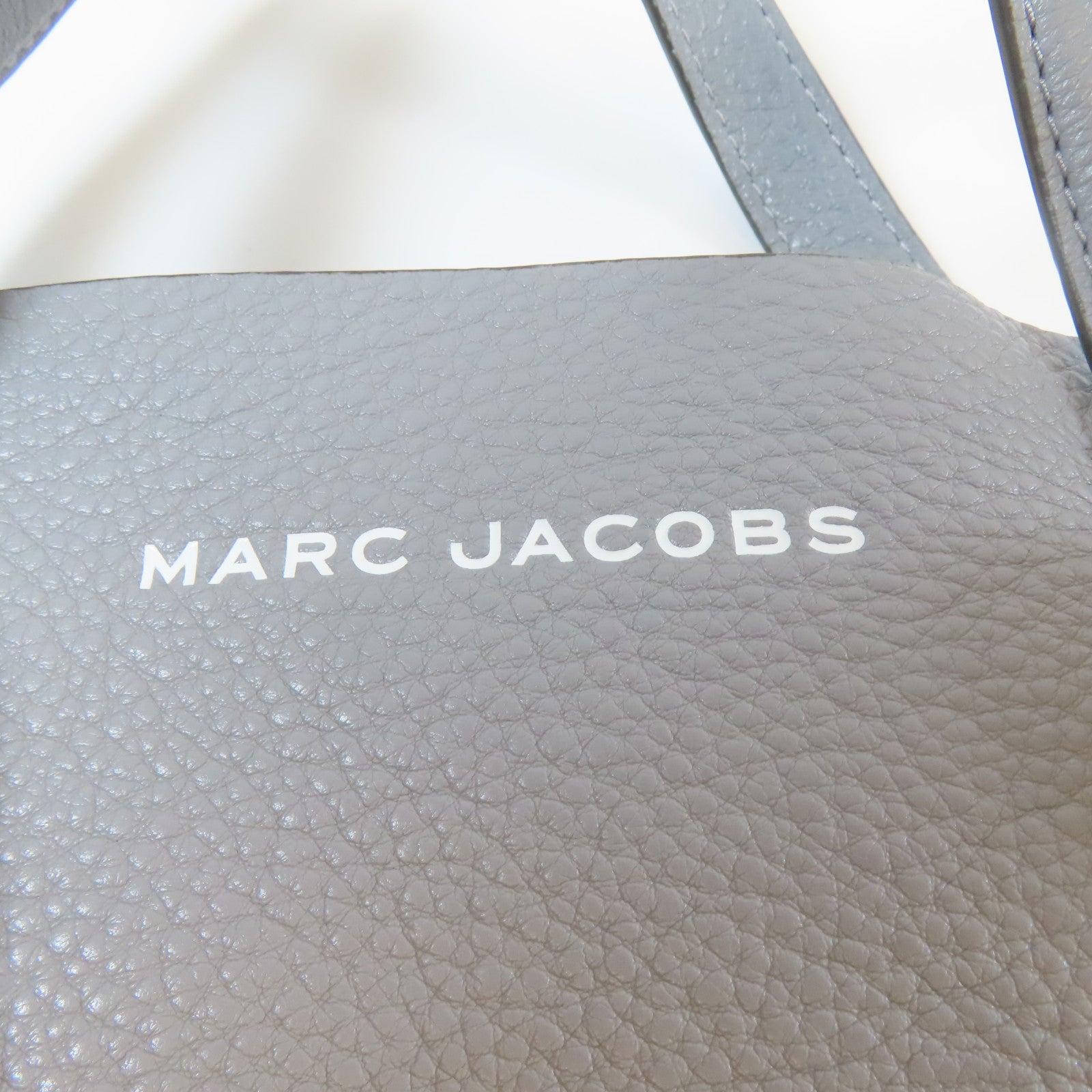 MARC JACOBS 牛皮皮革Tote Bag銀扣手挽肩背兩用袋灰色