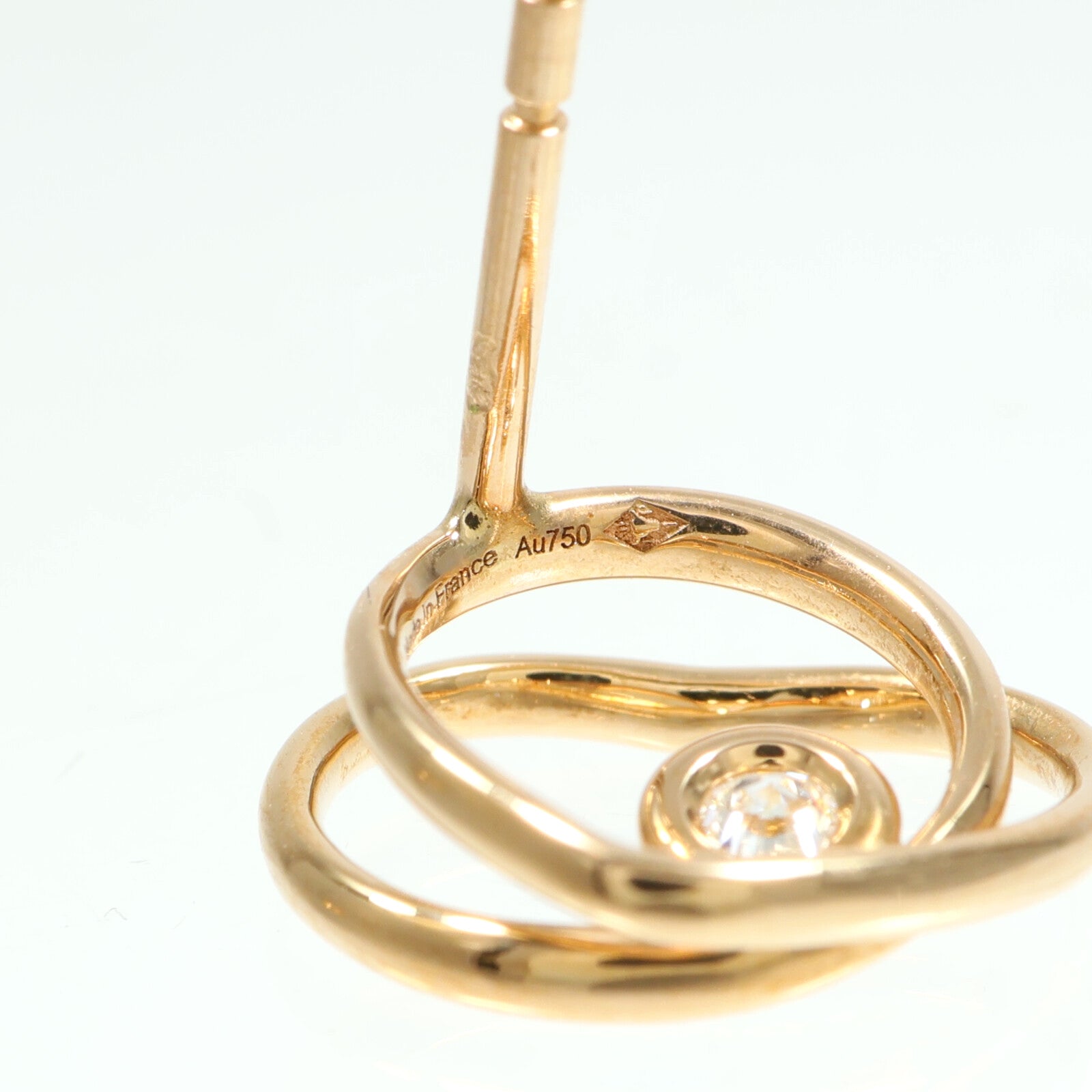 HERMES 18K玫瑰金Vertige Coeur Earrings Very Small鑽石耳環