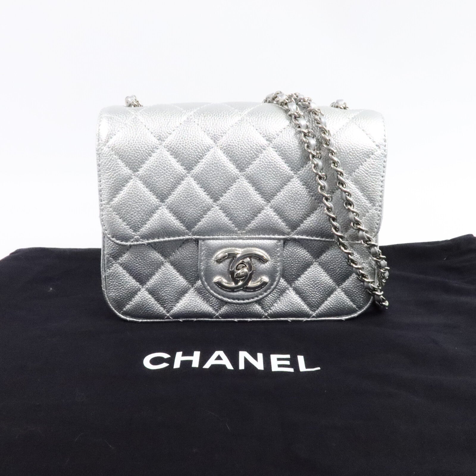 CHANEL 牛皮皮革Mini Classic 17鏈帶肩背袋