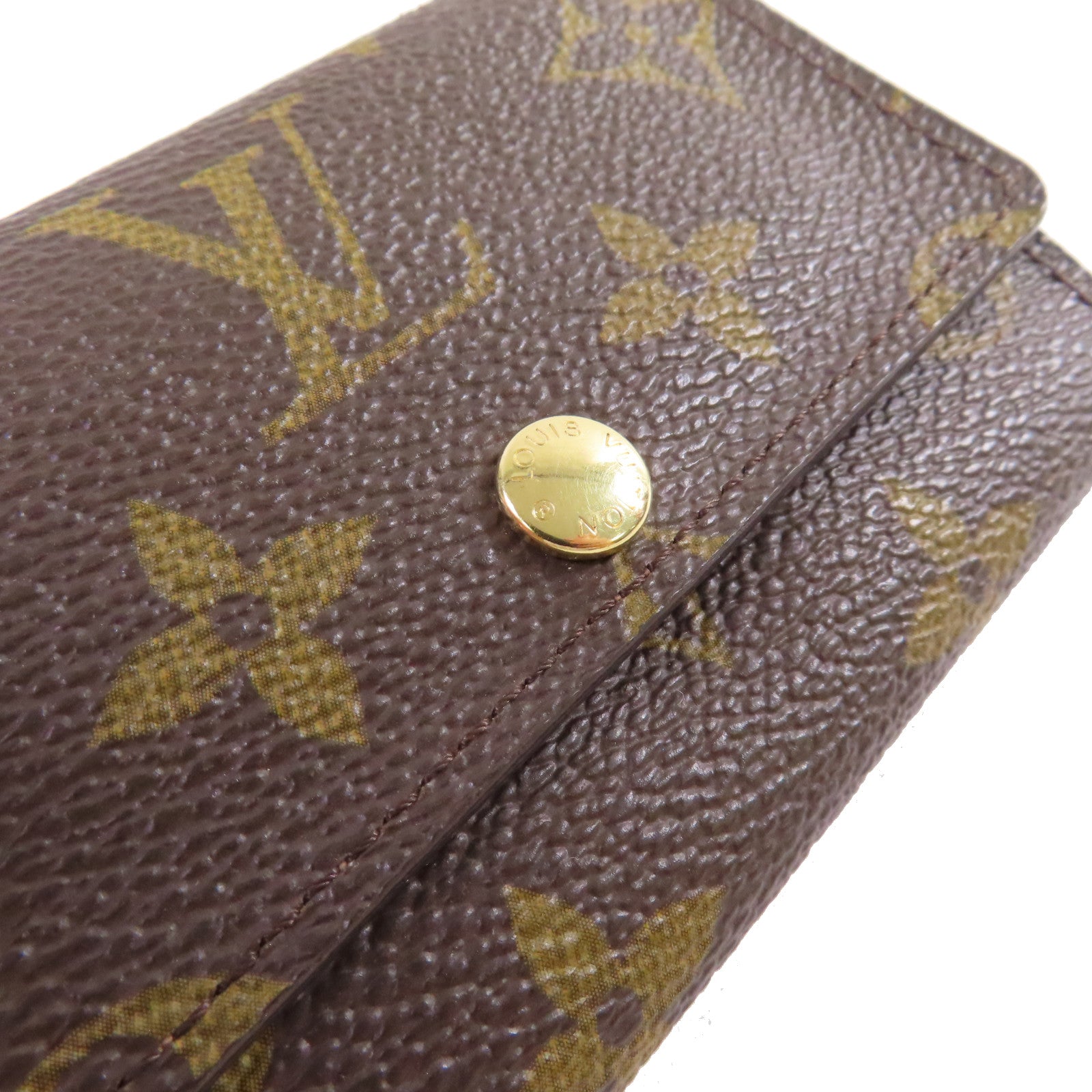 LOUIS VUITTON Monogram 5 Key Holder金扣鎖匙包啡色