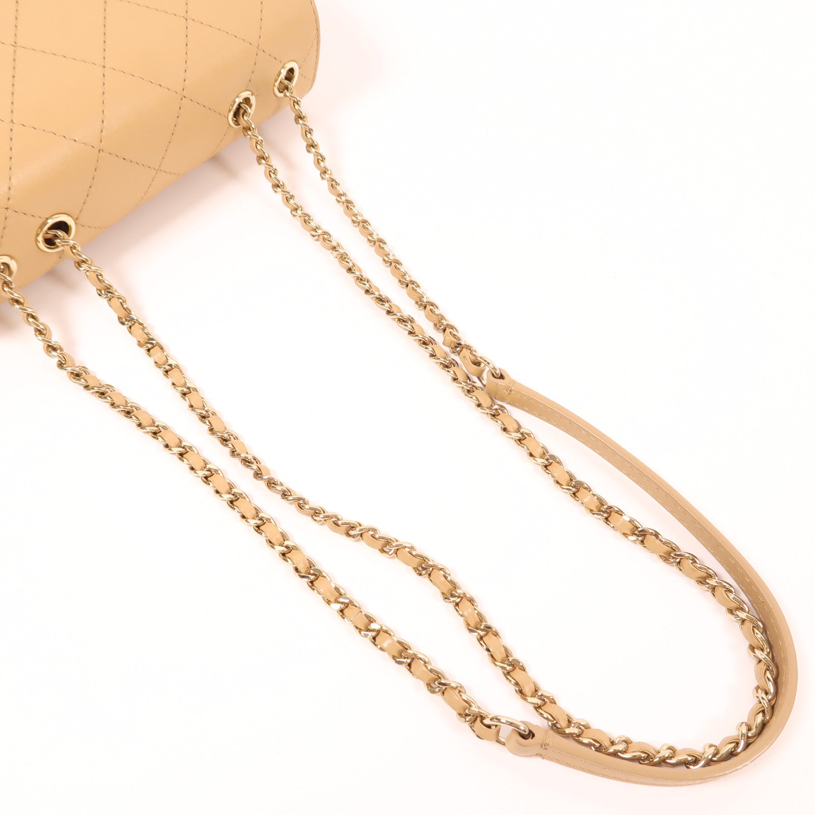 CHANEL 牛皮皮革Shoulder Bag金扣鏈帶肩背袋