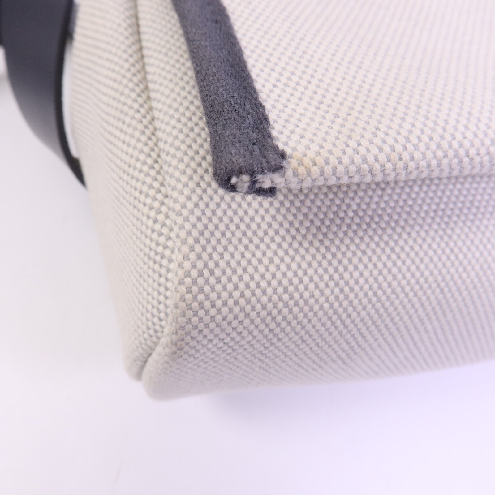 HERMES 帆布Mini Herbag銀扣肩背袋Ardoise
