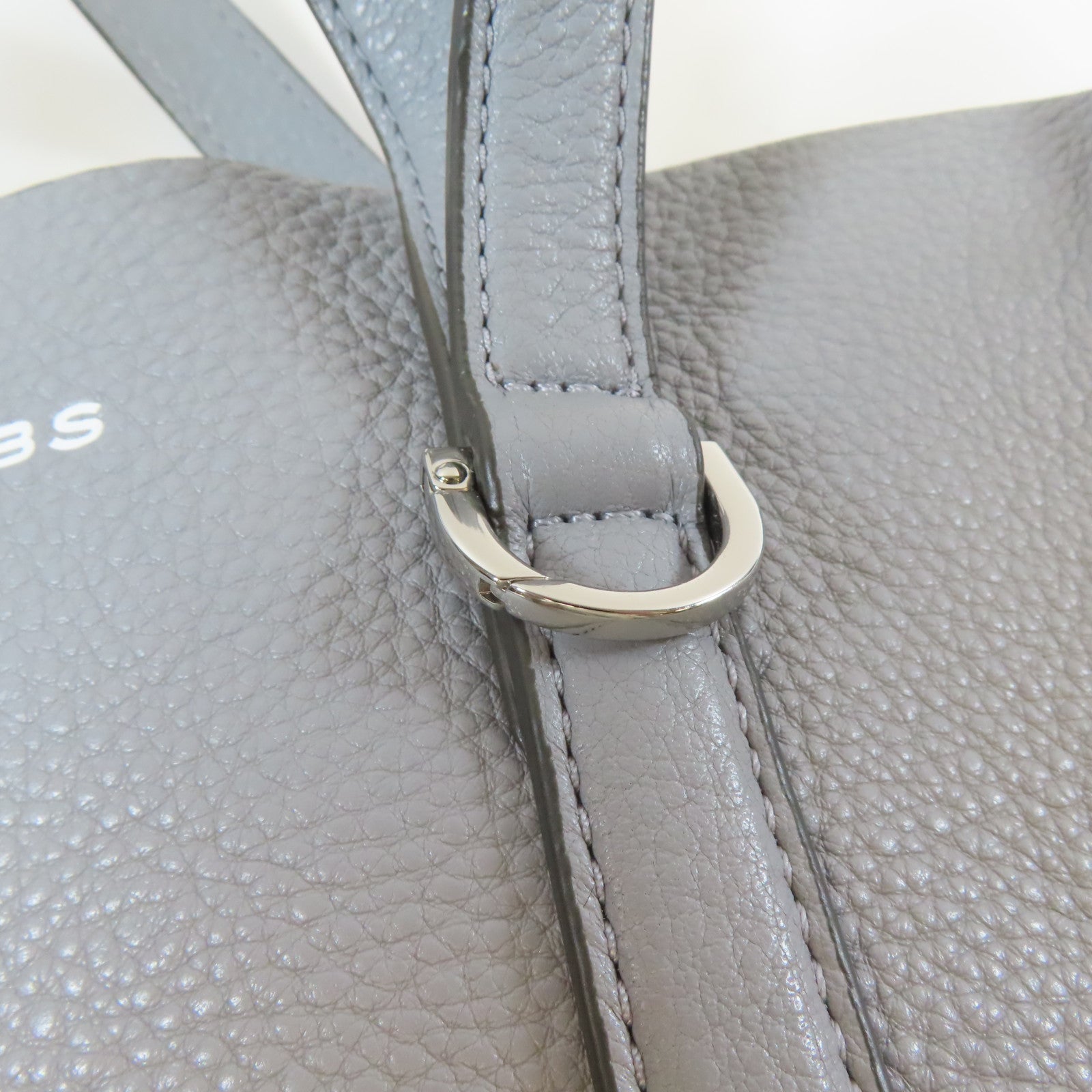 MARC JACOBS 牛皮皮革Tote Bag銀扣手挽肩背兩用袋灰色