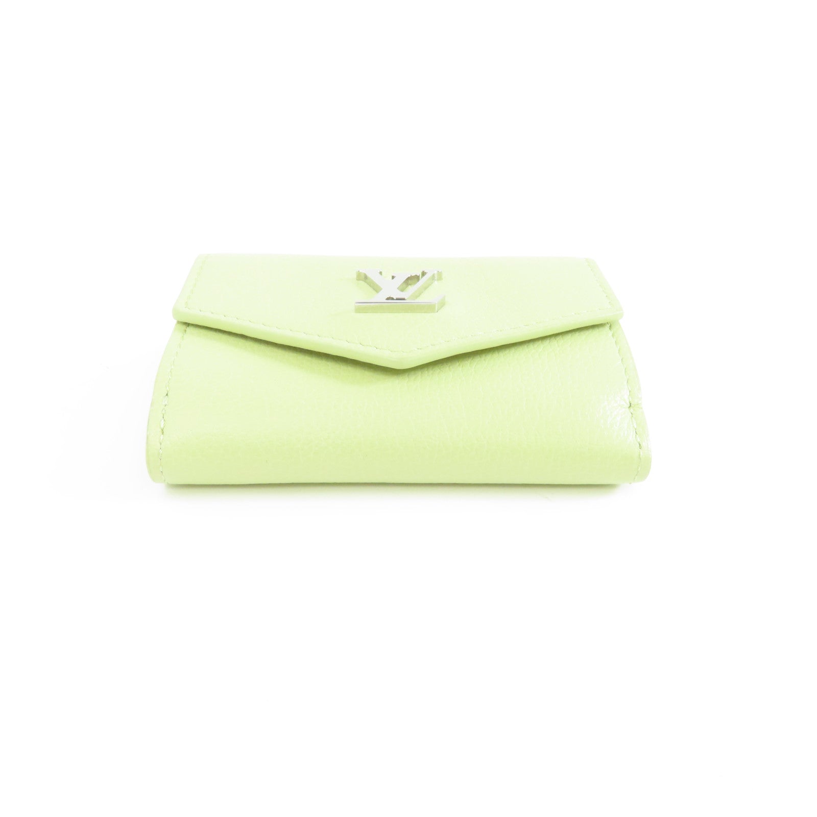 LOUIS VUITTON 牛皮皮革Lockmini Wallet銀扣錢包綠色