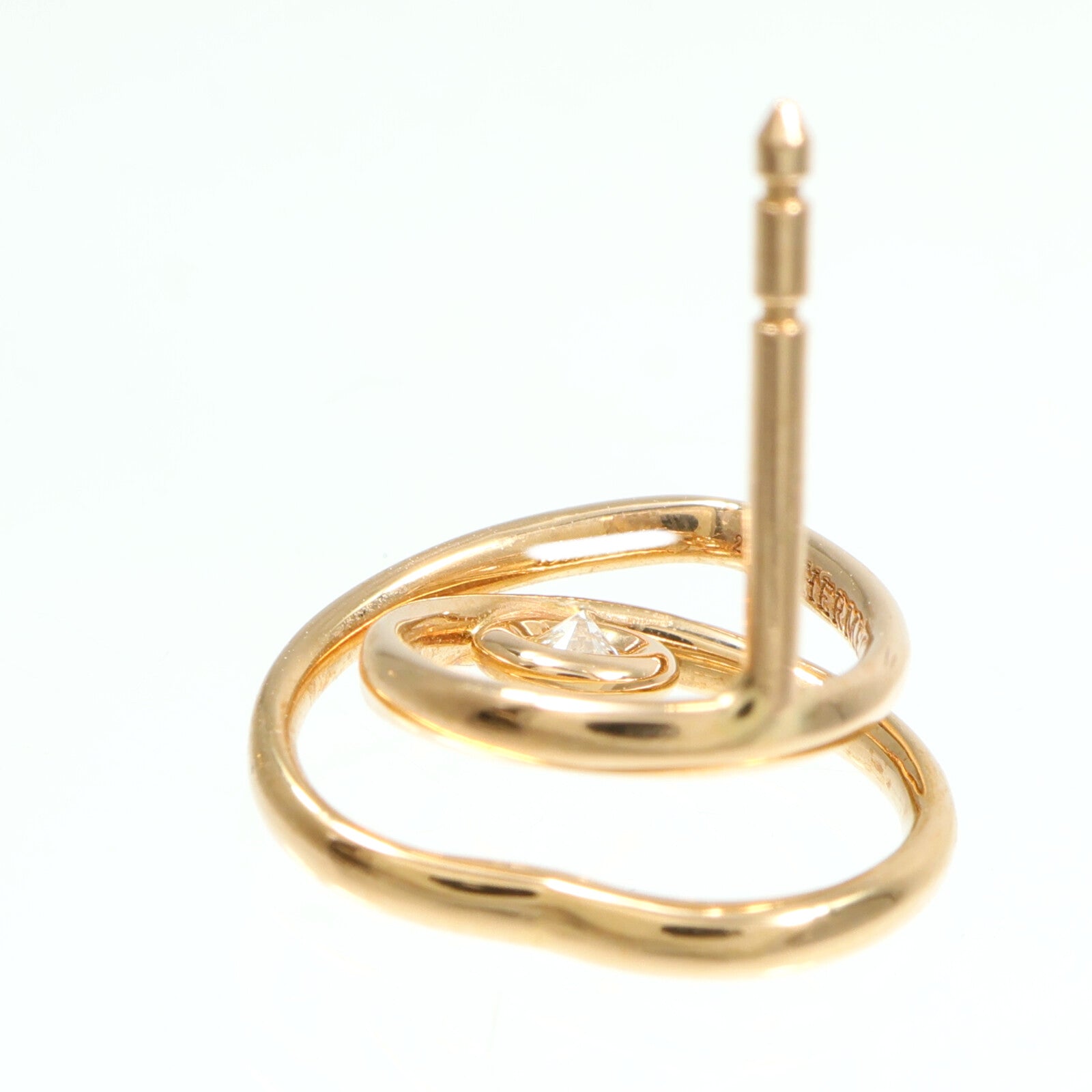 HERMES 18K玫瑰金Vertige Coeur Earrings Very Small鑽石耳環