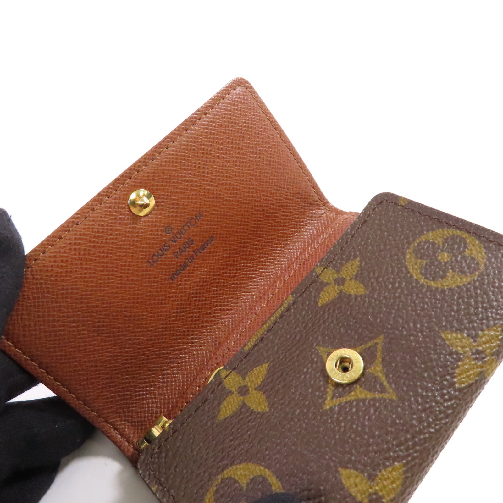 LOUIS VUITTON Monogram 5 Key Holder金扣鎖匙包啡色