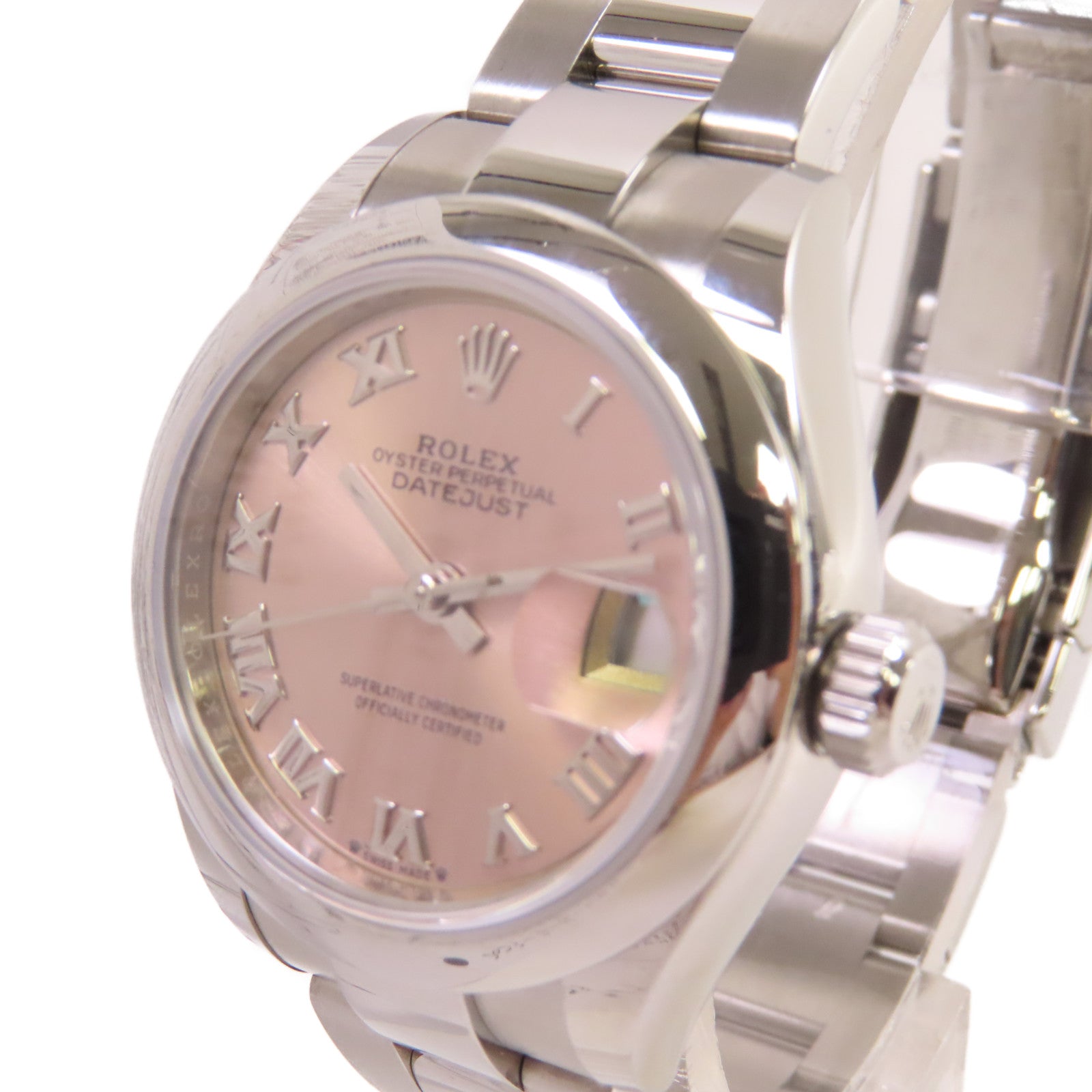 ROLEX Lady Datejust 28mm Watch不鏽鋼自動機芯手錶粉紅色