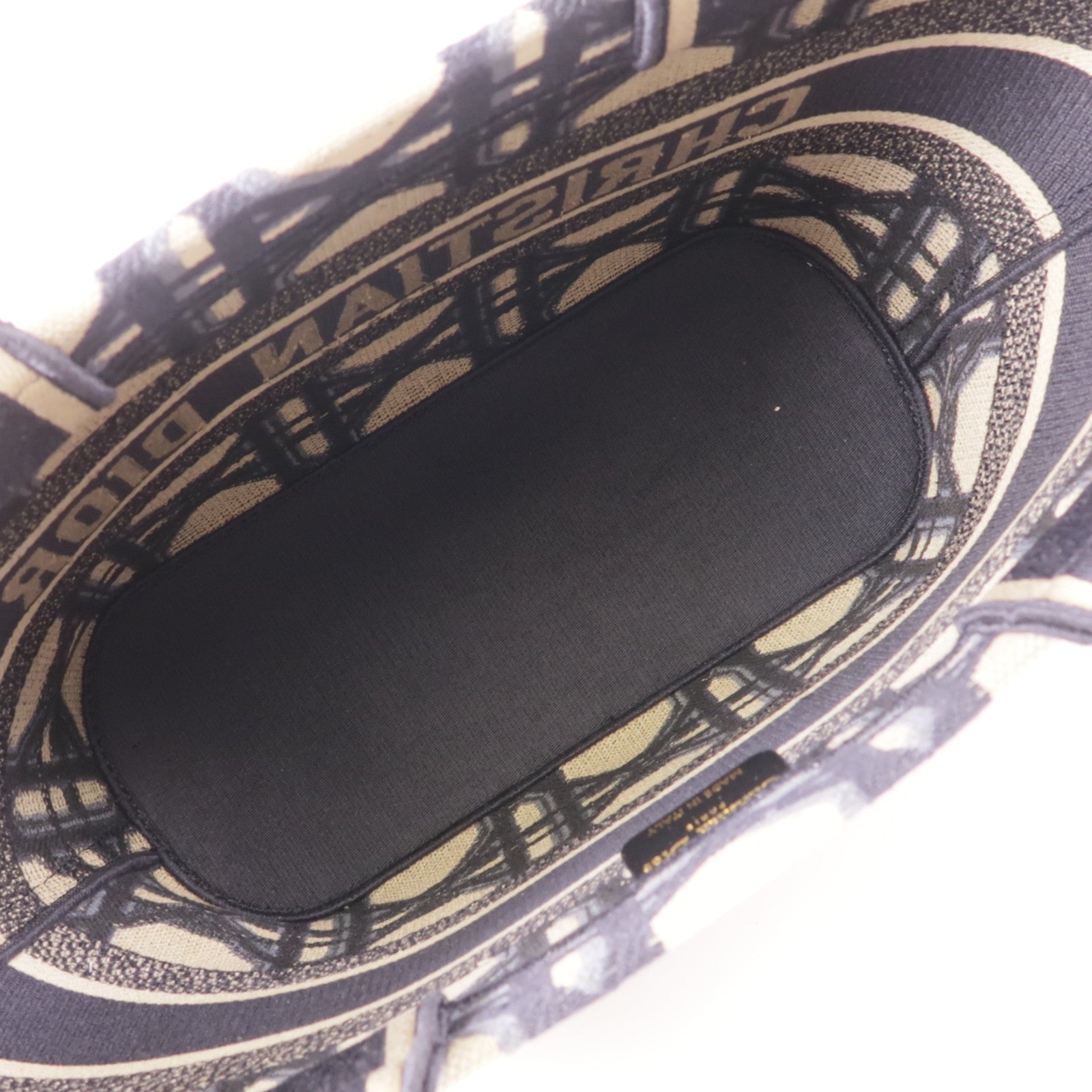 Dior CD GHW Hat Basket 2 Way Bag Canvas Navy/Beige