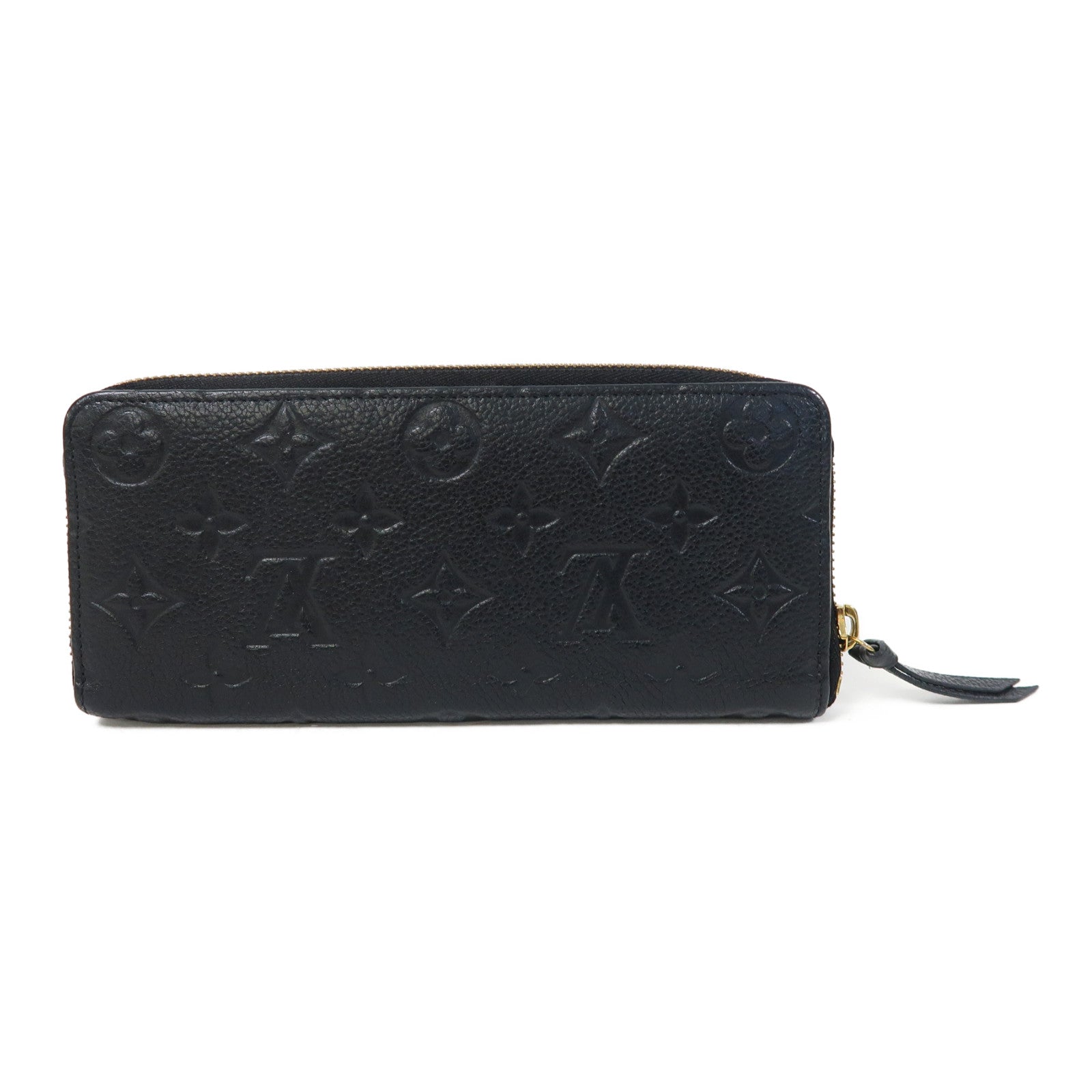 LOUIS VUITTON Monogram Empreinte Clemence Wallet金扣長錢包黑色