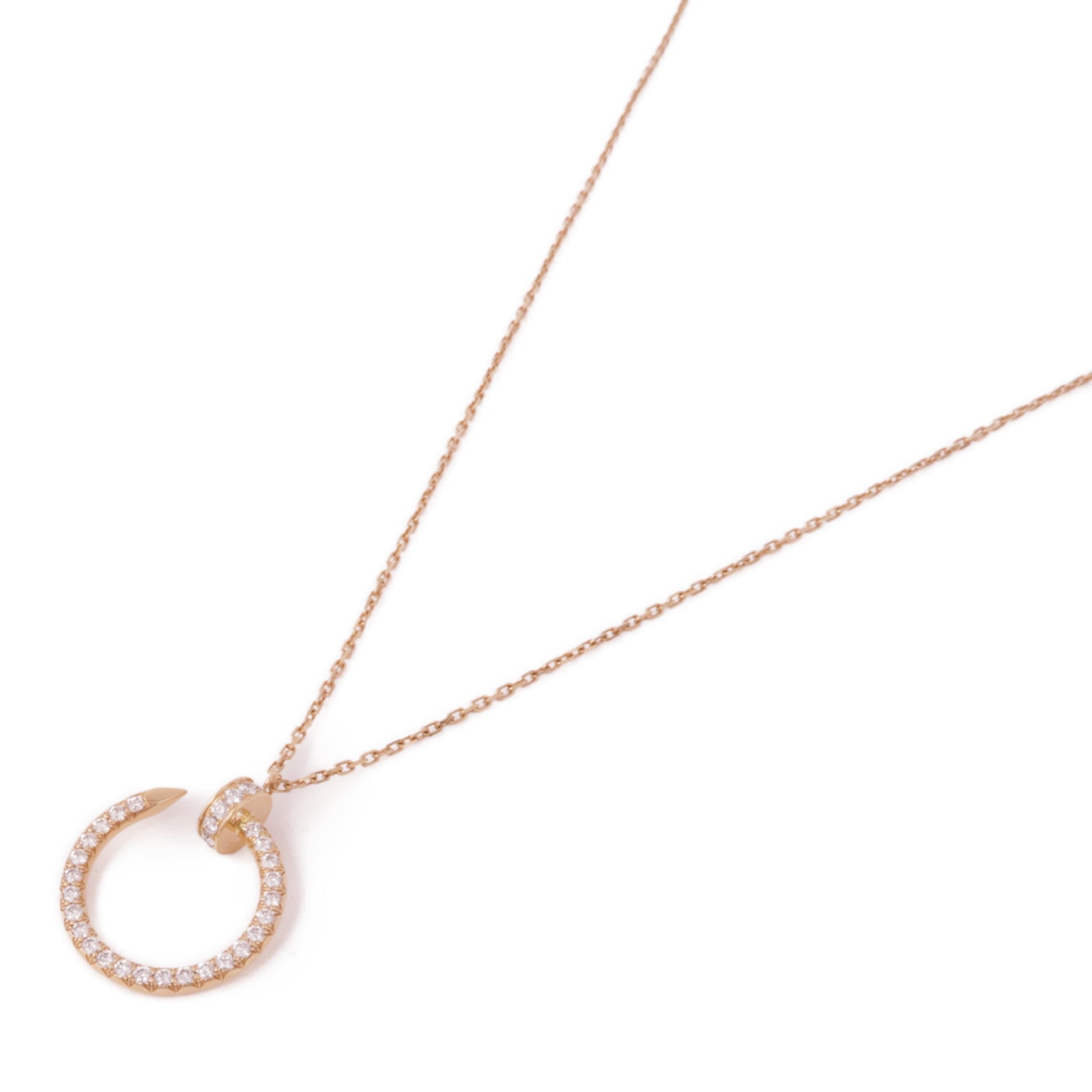 CARTIER Juste Un Clou Diamond Necklace B7224894 18K Pink Gold