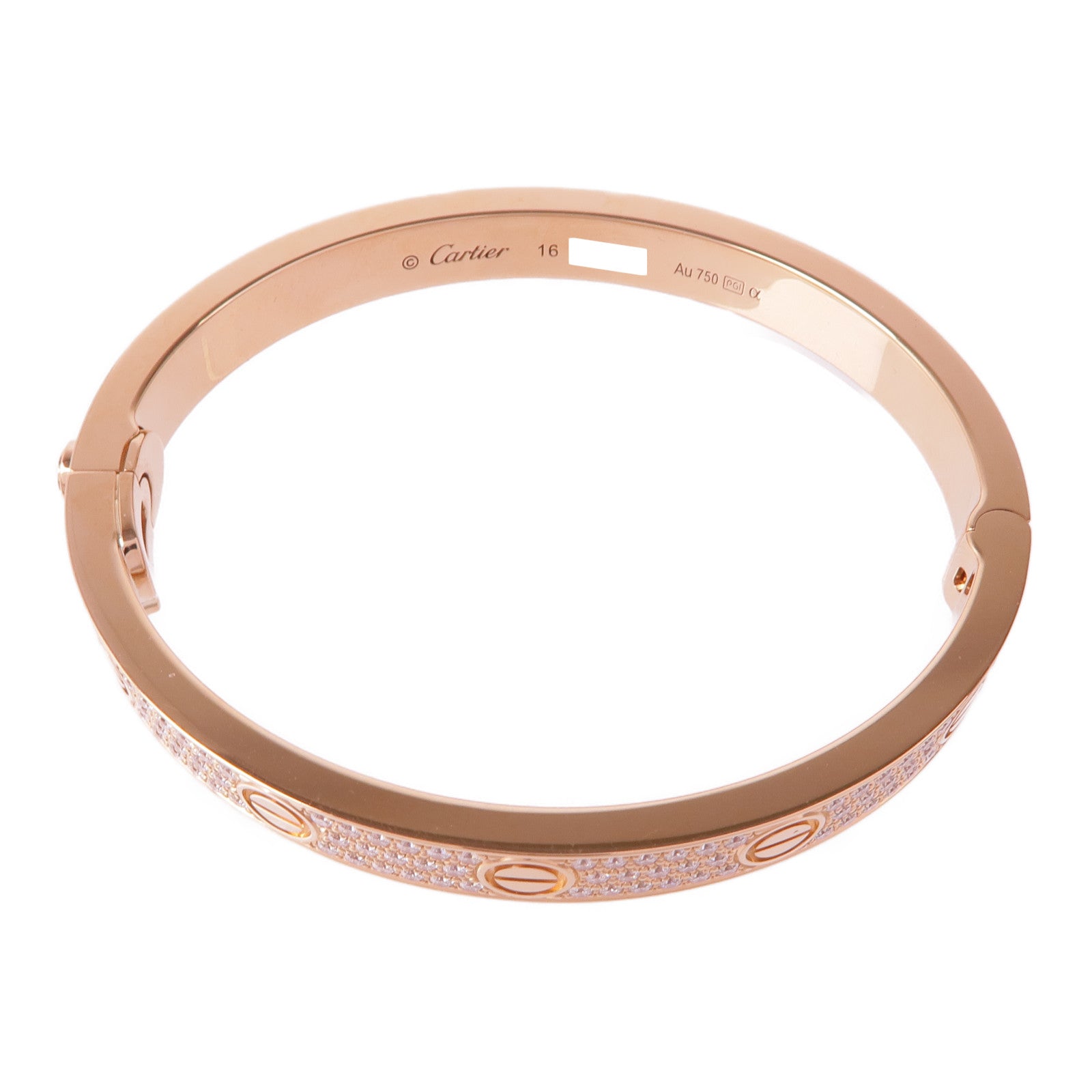 CARTIER 18K玫瑰金Love Bangle Full Diamond鑽石手鐲Cartier#16