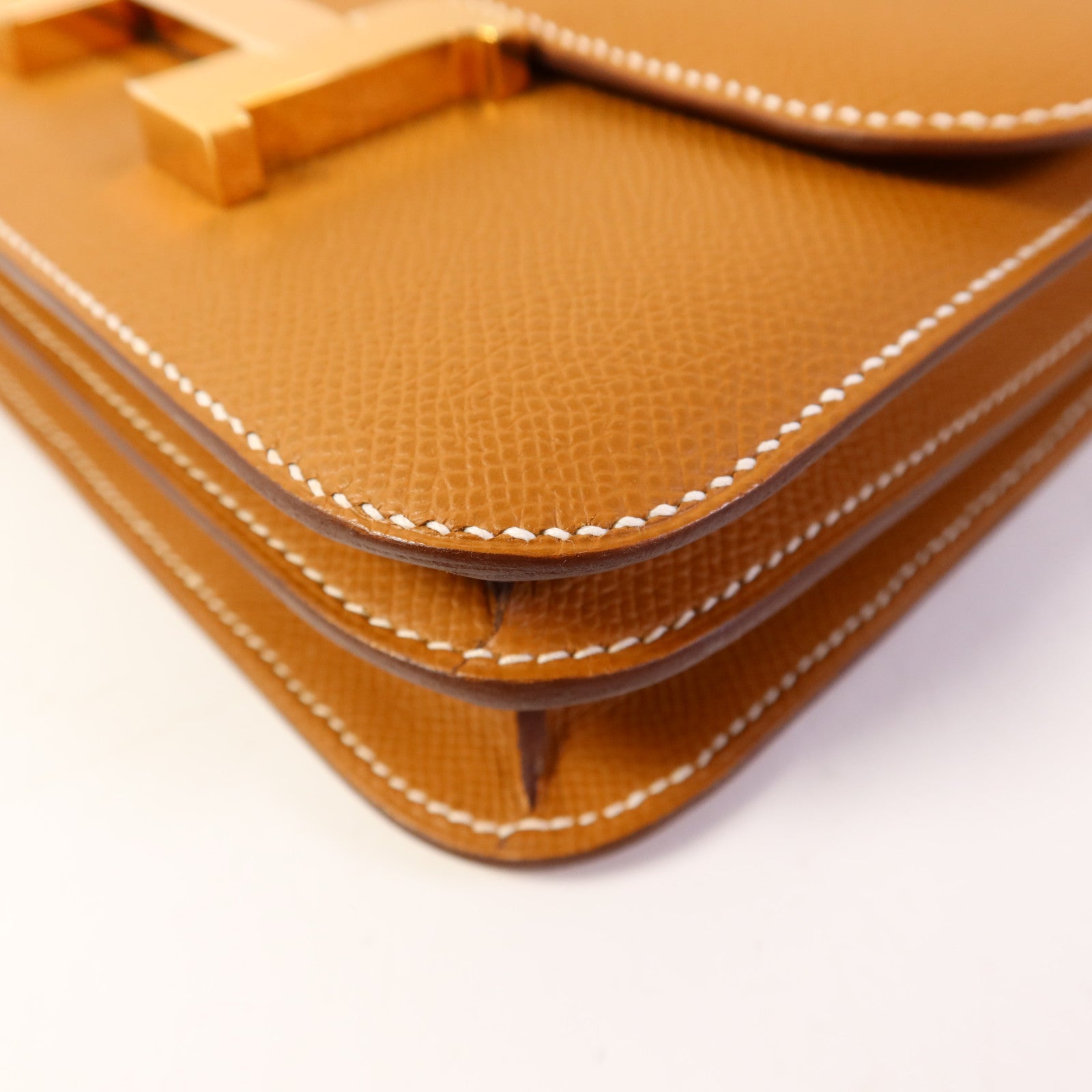 HERMES Epsom皮革Constance Mini金扣肩背袋Gold