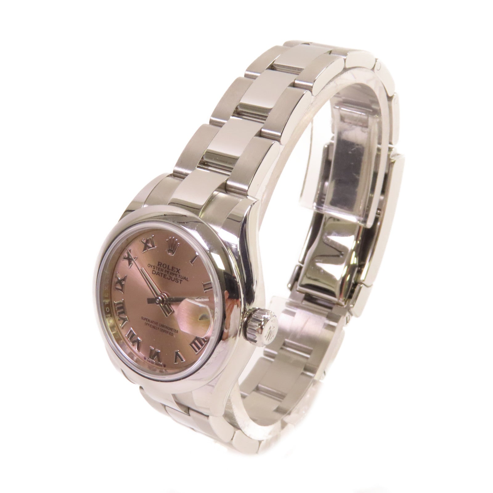 ROLEX Lady Datejust 28mm Watch不鏽鋼自動機芯手錶粉紅色