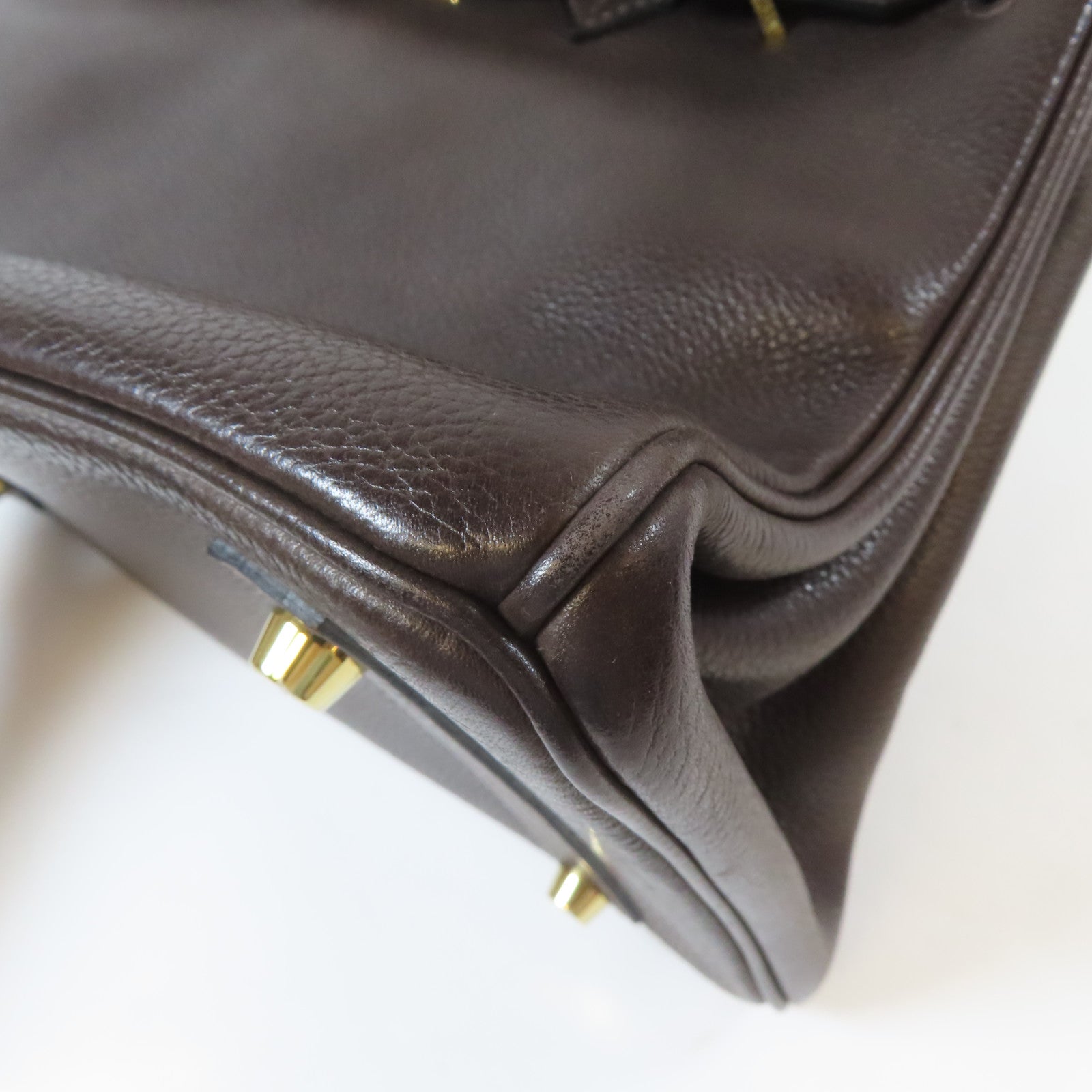 HERMES Clemence皮革Birkin30金扣手挽袋Chocolate啡色