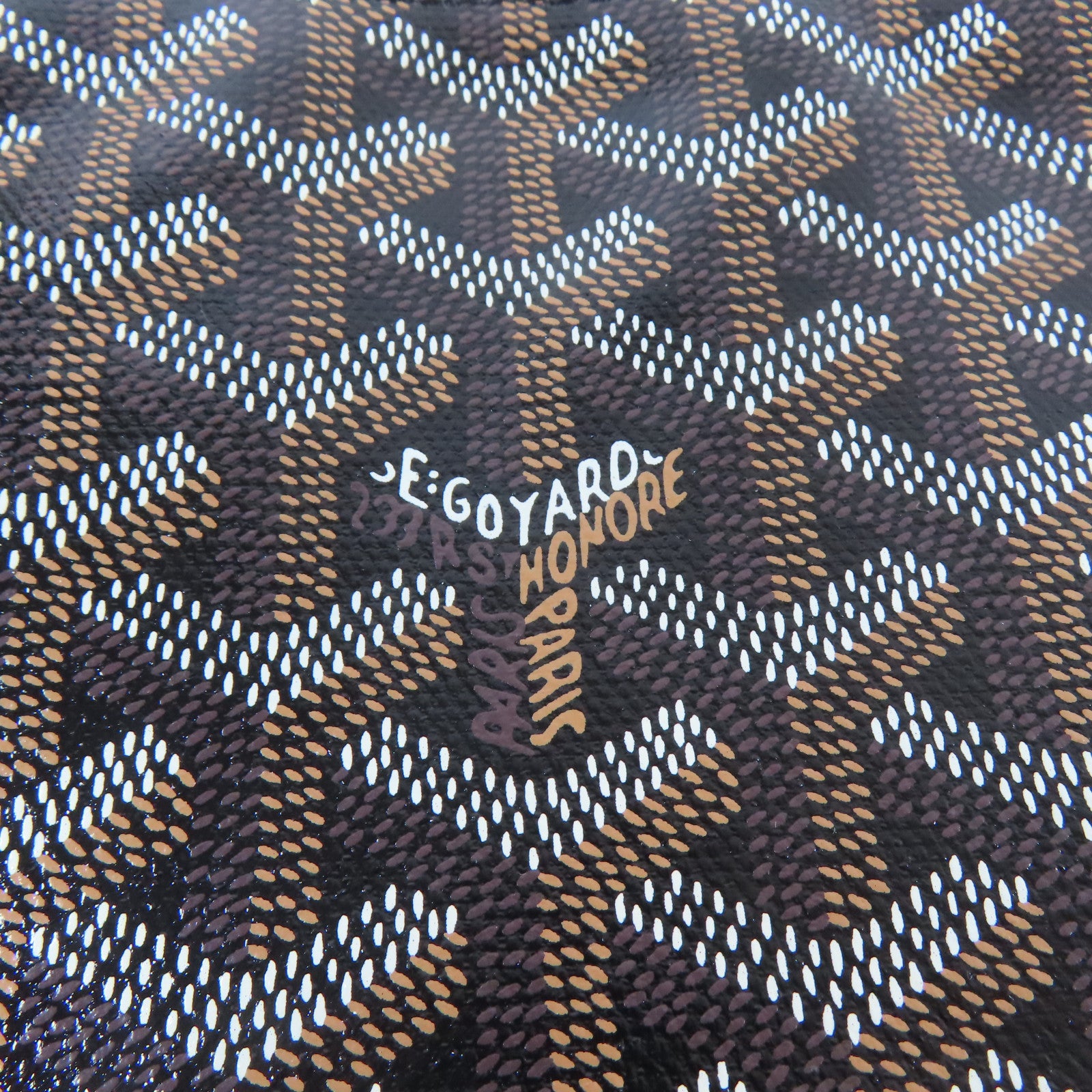 GOYARD 塗層帆布Pochette PM銀扣小袋黑色/啡色