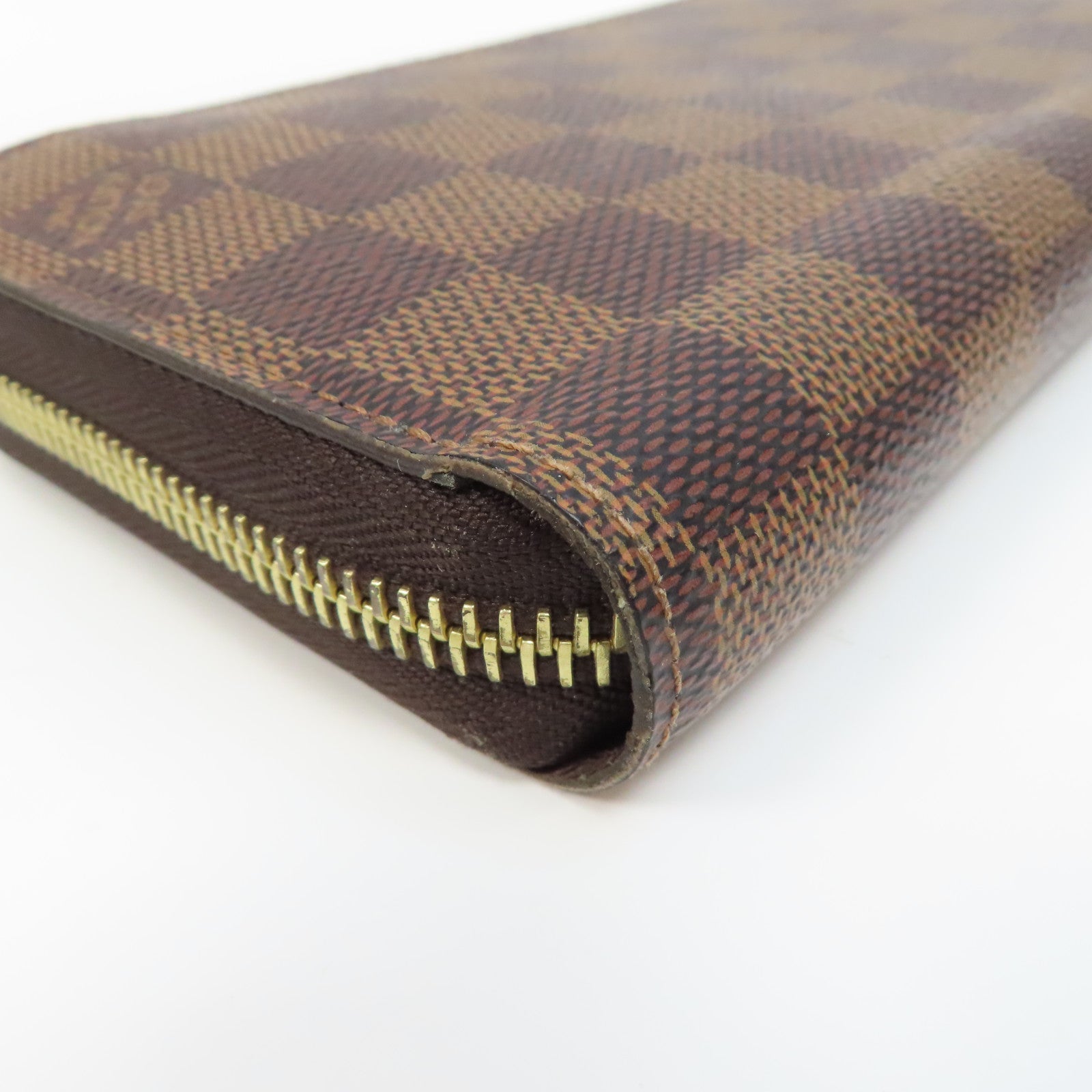 LOUIS VUITTON Damier Zipper Wallet金扣長錢包啡色