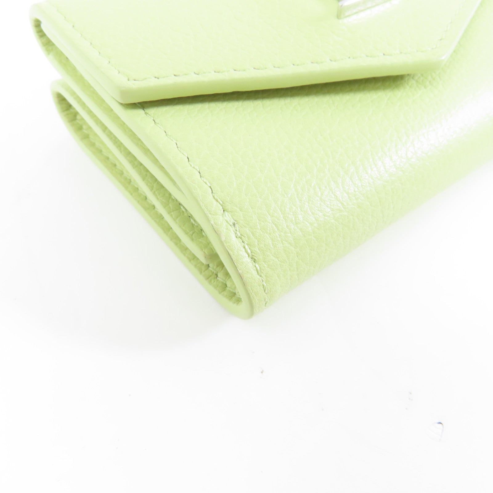LOUIS VUITTON 牛皮皮革Lockmini Wallet銀扣錢包綠色