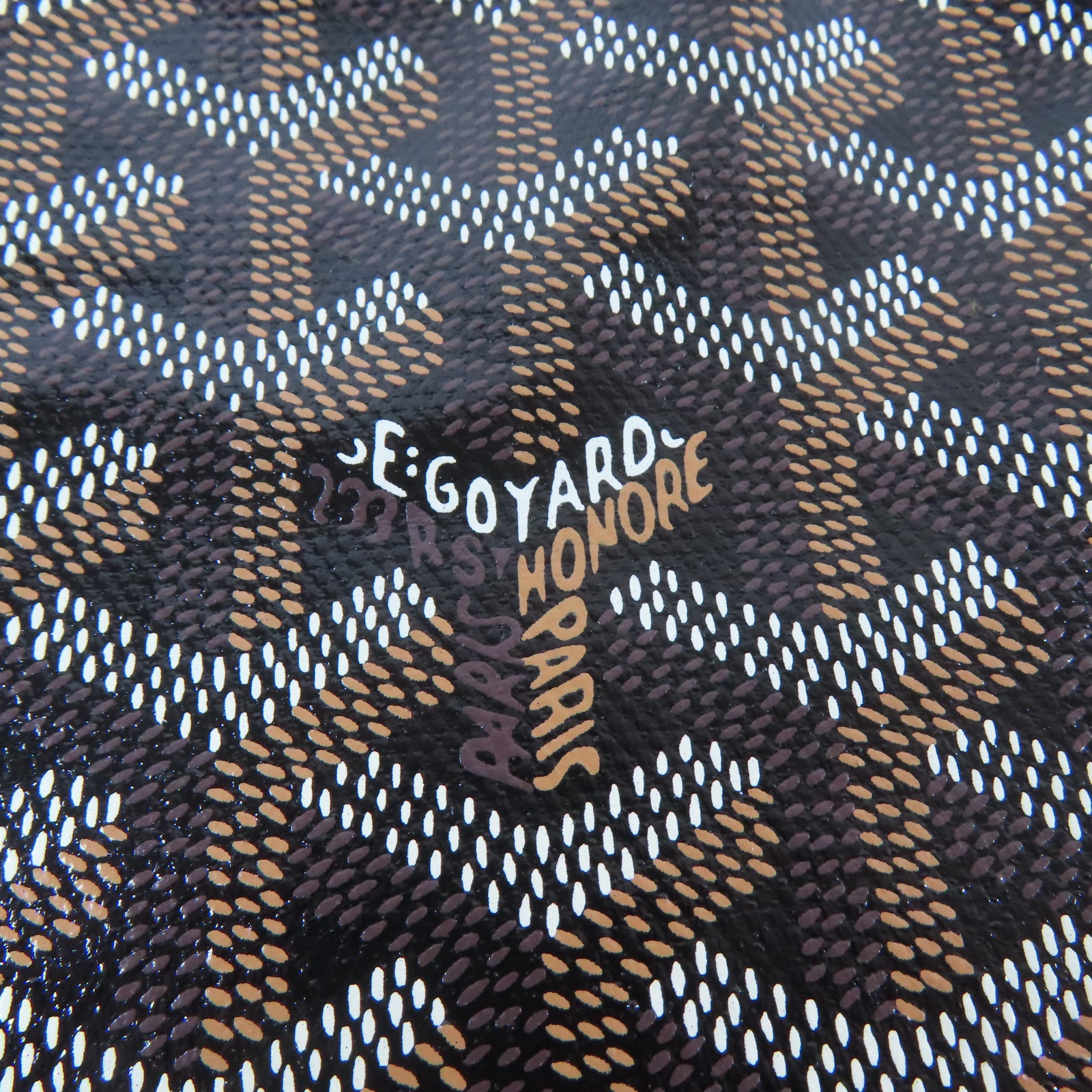 GOYARD 塗層帆布Pochette PM銀扣小袋黑色/啡色
