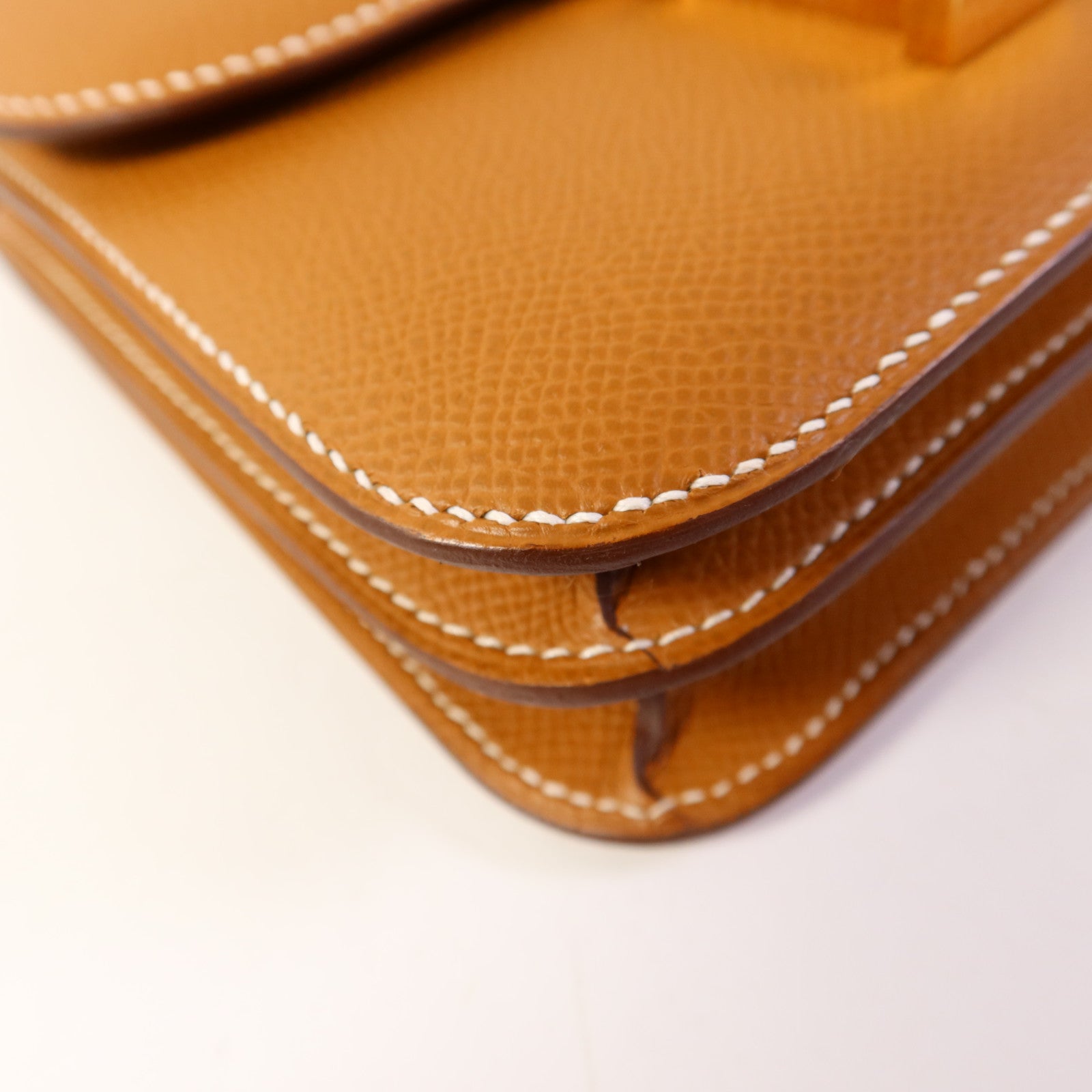 HERMES Epsom皮革Constance Mini金扣肩背袋Gold