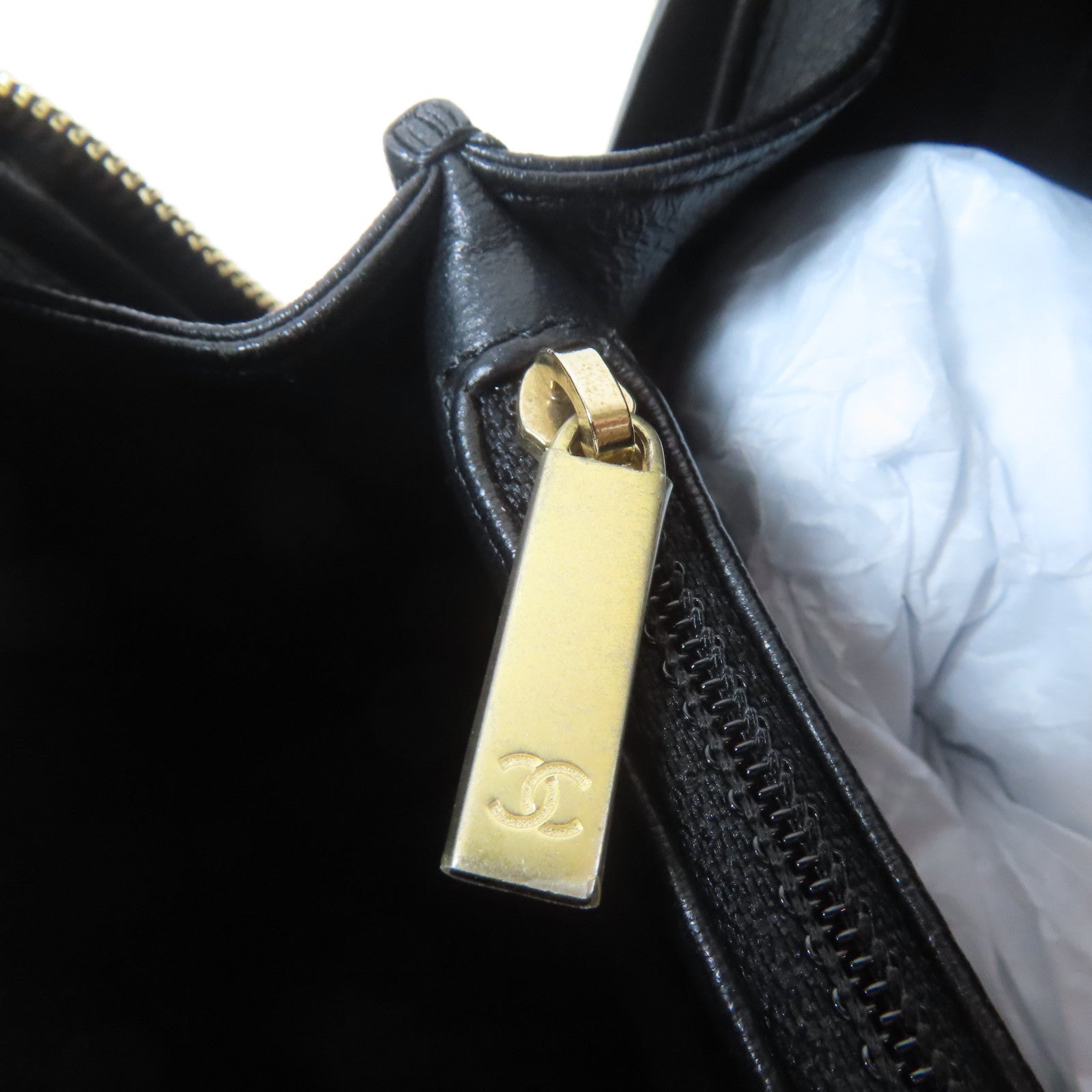 CHANEL 菱格Caviar皮革Vanity Case金扣手挽肩背兩用袋黑色
