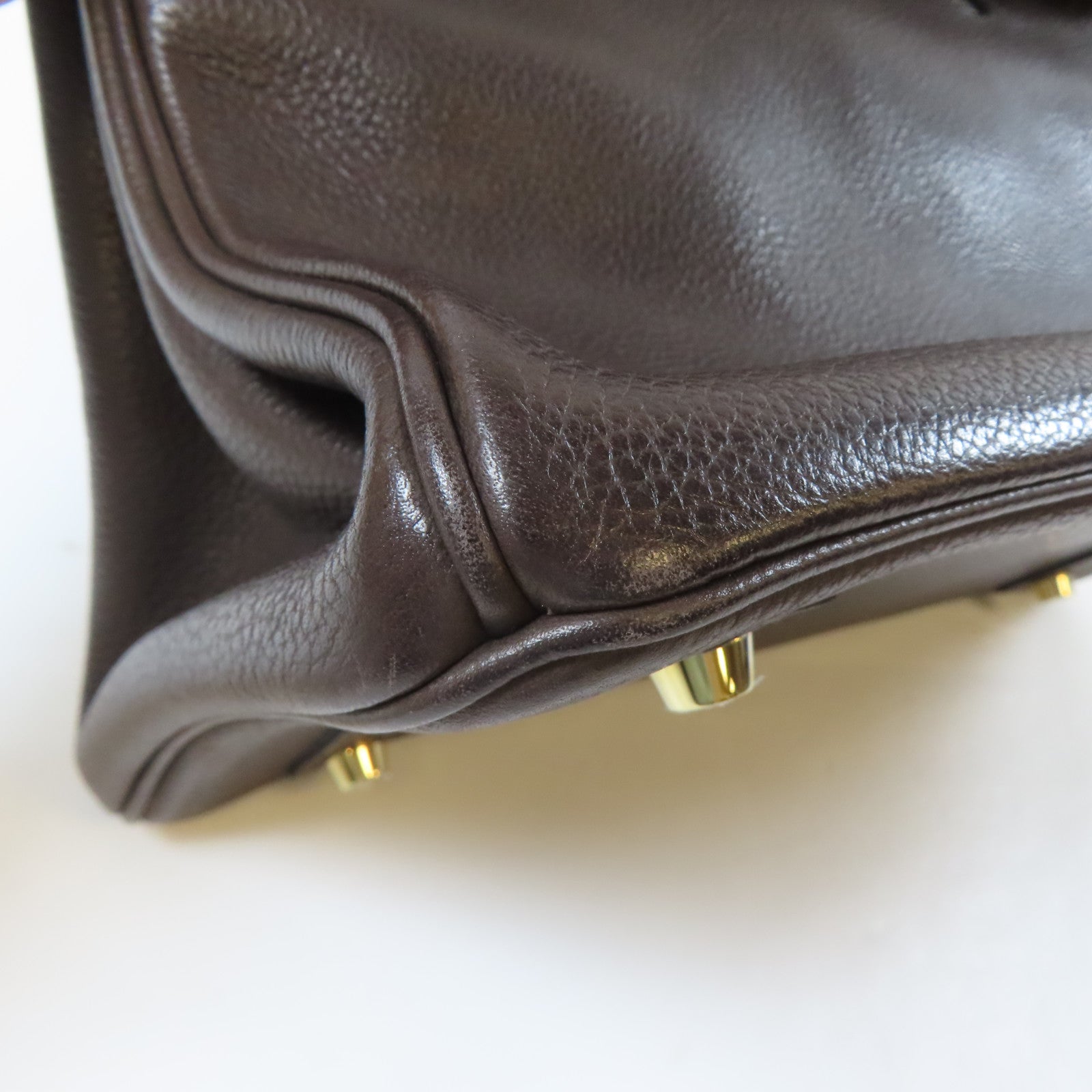 HERMES Clemence皮革Birkin30金扣手挽袋Chocolate啡色