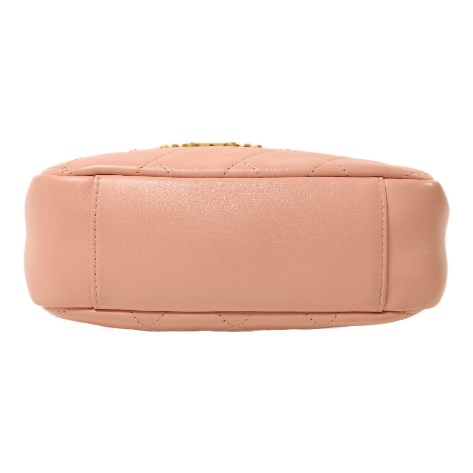 CHANEL 牛皮皮革Camera Shoulder Bag金扣鏈帶肩背袋